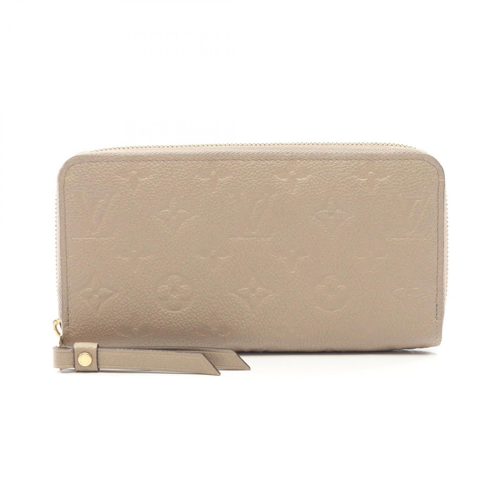 Long Wallet Leather Bi Fold Louis Vuitton: Long Wallet Leather Bi Fold Louis Vuitton Beige long wallet with bi-fold design, made from high-quality leather. The item features a classic Louis Vuitton style with a few traces of usage visible,
