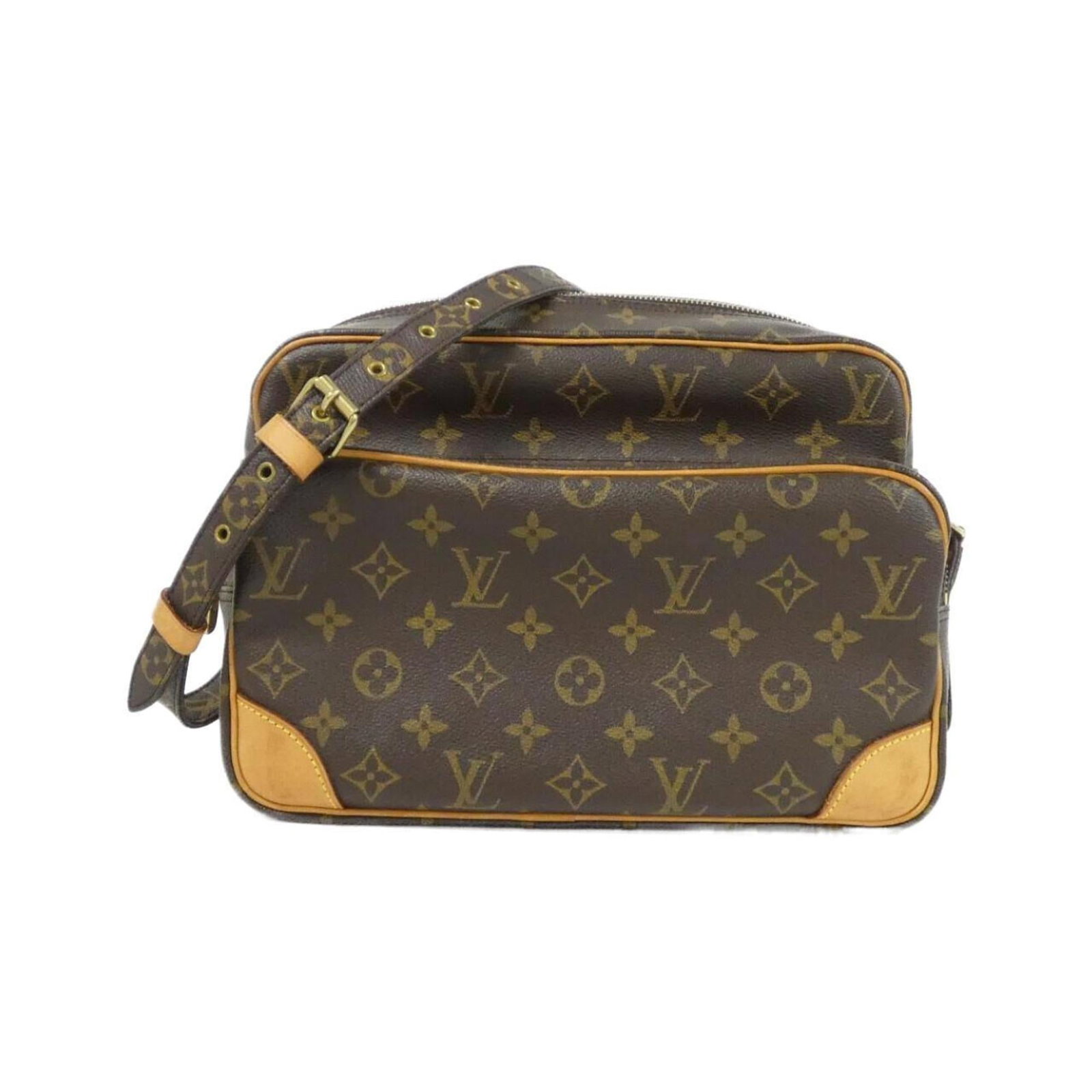 Coated Canvas By Shoulder Bag Louis Vuitton: Coated Canvas By Shoulder Bag Louis Vuitton Coated canvas by shoulder bag in Marron color with gold hardware, featuring a classic Louis Vuitton design. This women's bag measures 20cm x 28cm x 12cm