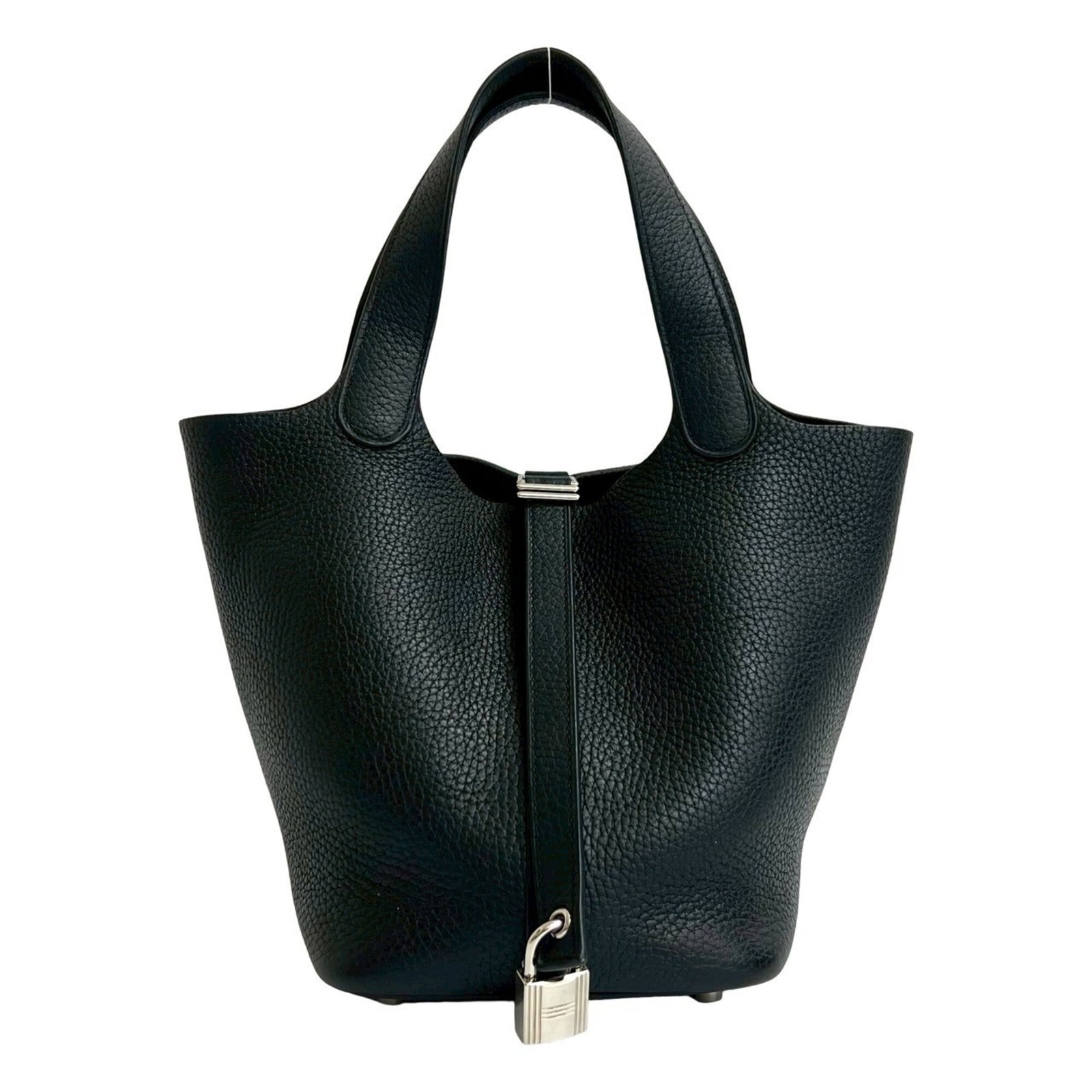 Clemence Leather Hermes Taurillon Handbag: Clemence Leather Hermes Taurillon Handbag Taurillon Clemence Leather Handbag from Hermes, featuring black Taurillon Clemence leather with traces of usage and minor scratches. This pre-owned handbag me