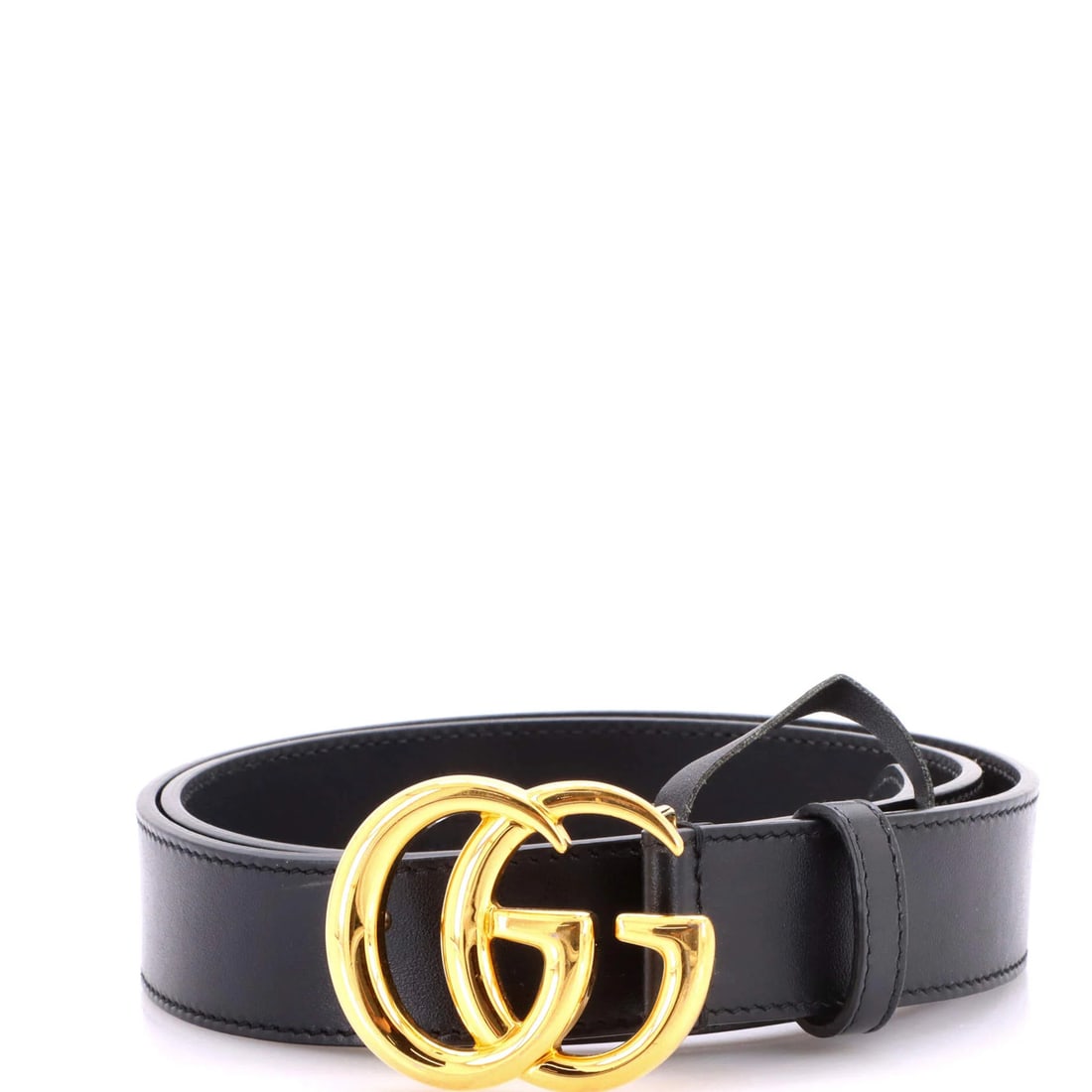 Marmont GG Belt Leather Medium Gucci: Marmont GG Belt Leather Medium Gucci Black GG Marmont Leather Belt, Medium Size. This Gucci belt features classic leather construction with gold hardware and a signature GG Marmont design. Measuring 3