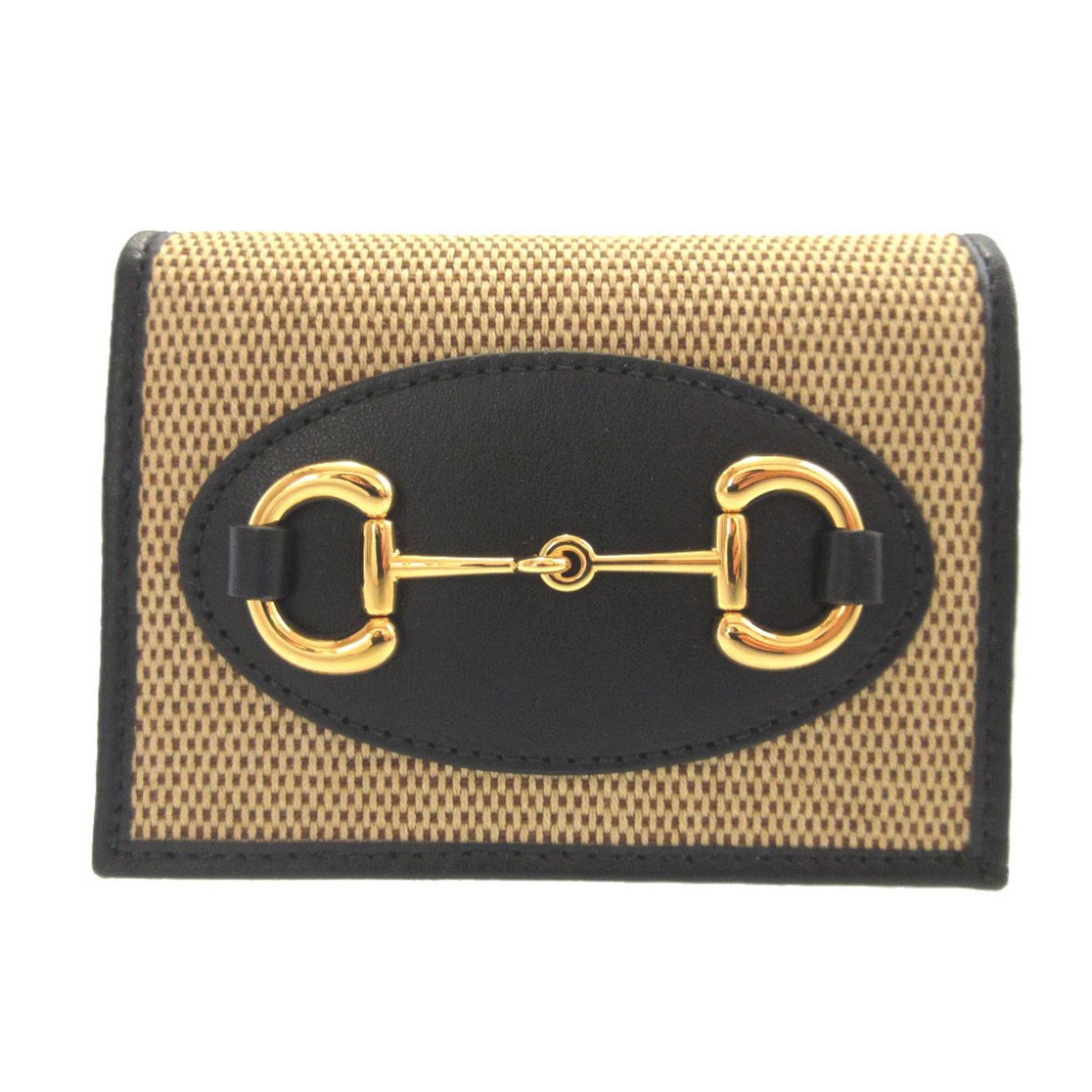 Canvas Leather Bi Fold Wallet: Canvas Leather Bi Fold Wallet Canvas Leather Bi Fold Wallet, Beige and Black. This Gucci bi-fold wallet features canvas and leather materials in a classic beige and black color combination. With its