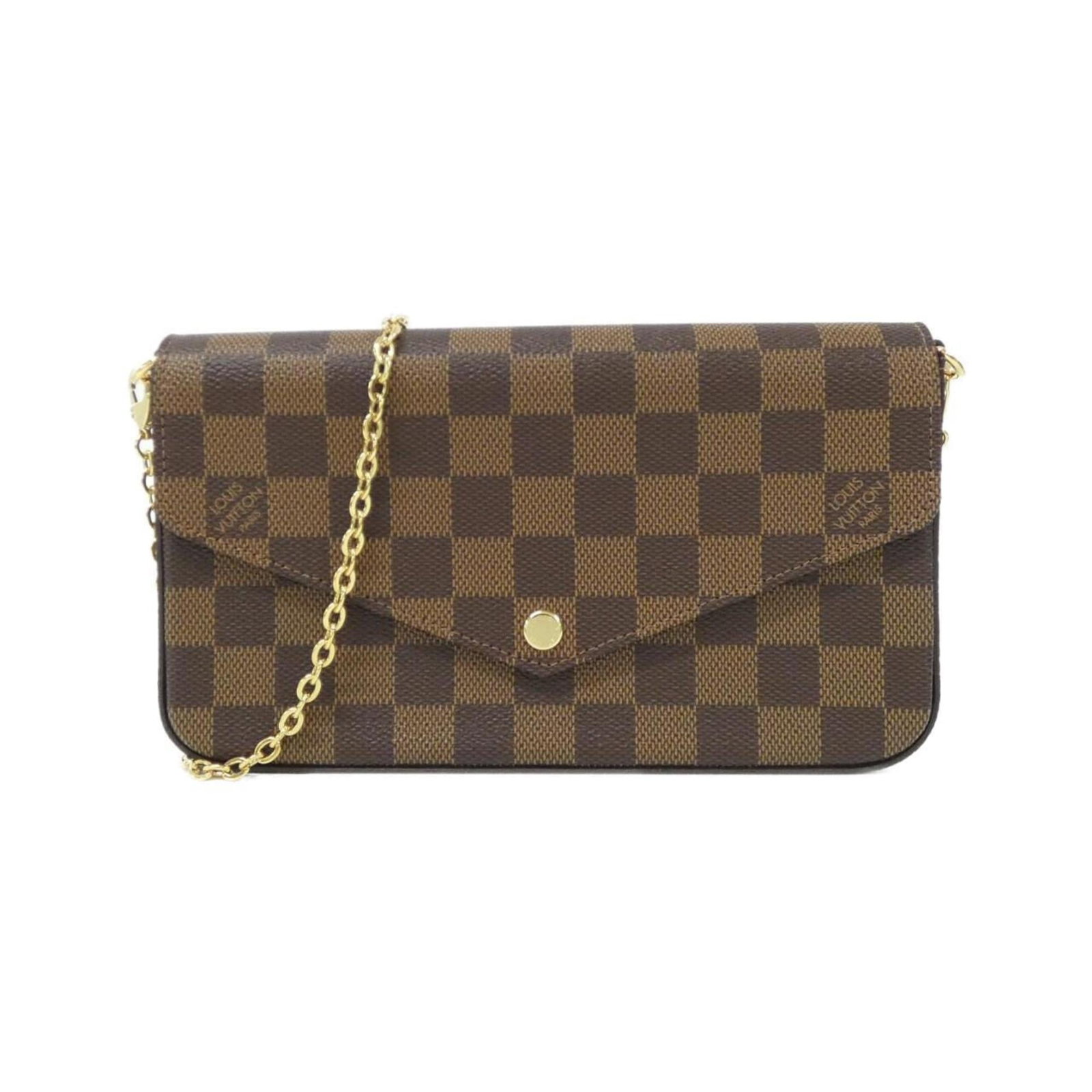 Pochette Shoulder Coated Bag Louis Vuitton: Pochette Shoulder Coated Bag Louis Vuitton Pochette Shoulder Coated Bag in Ebene Leather, featuring gold hardware and coated canvas construction. This pre-owned Louis Vuitton bag showcases a few