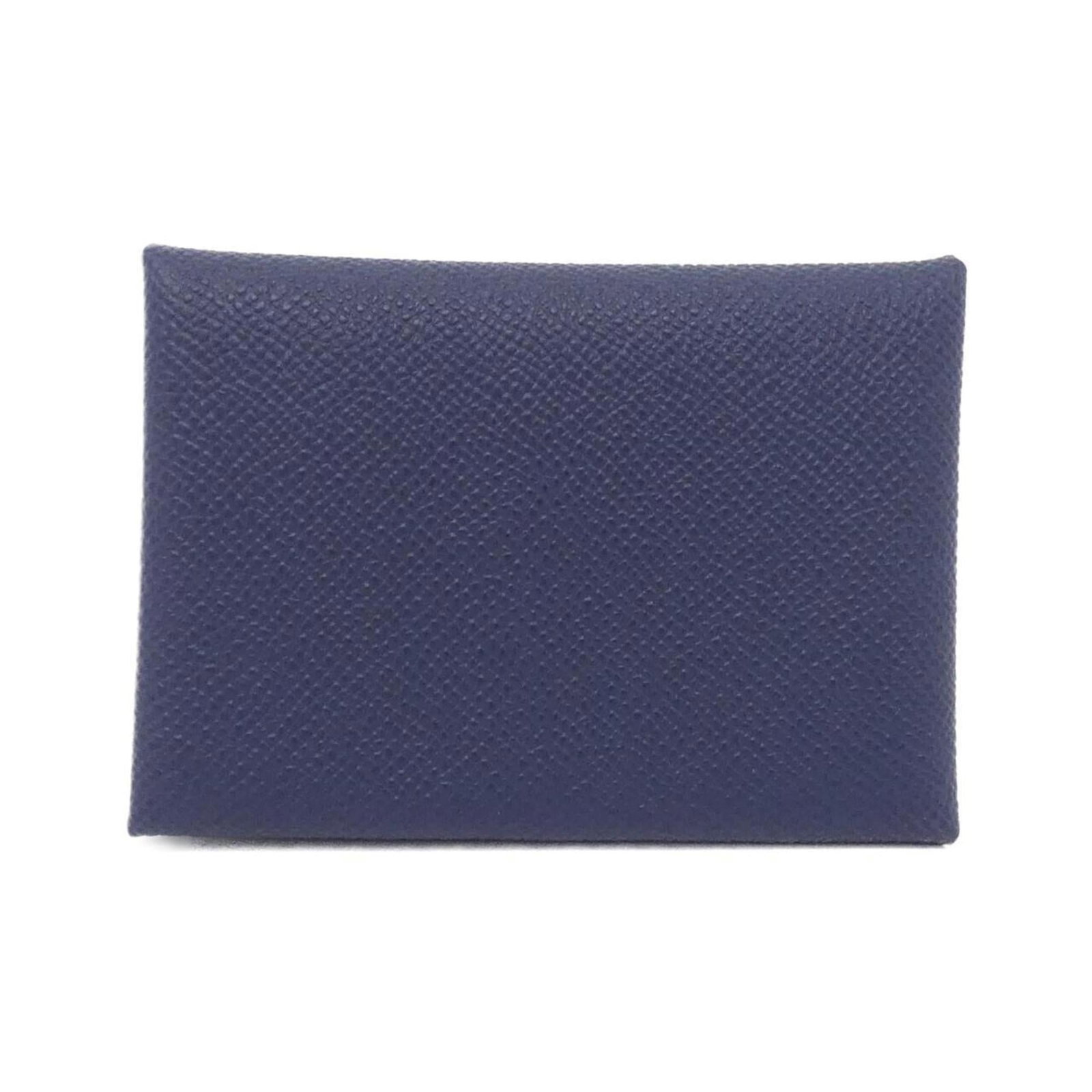 Hermes Coin Purse/ Coin Case Epsom Leather: Hermes Coin Purse/ Coin Case Epsom Leather Epsom leather coin purse in navy blue, featuring a classic design with clean lines and subtle detailing. This used item has a few traces of usage, some scrat