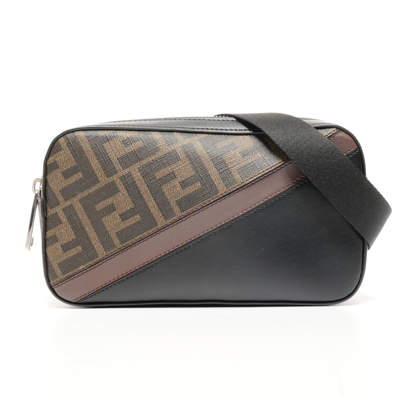 Shoulder Bag By Fendi: Shoulder Bag By Fendi Black Fendi Shoulder Bag, 11cm x 19cm x 4cm, with 102cm strap length. This used shoulder bag features a sleek design and bears a few traces of usage, including some scratches and