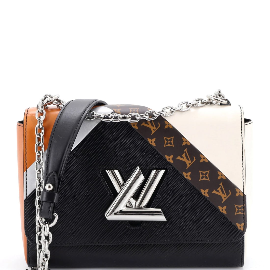 Monogram canvas leather limited edition handbag twist Louis Vuitton: Monogram canvas leather limited edition handbag twist Louis Vuitton Canvas Coated Leather Louis Vuitton Twist Handbag with Multicolor Monogram Design. This limited edition cross body bag features a un