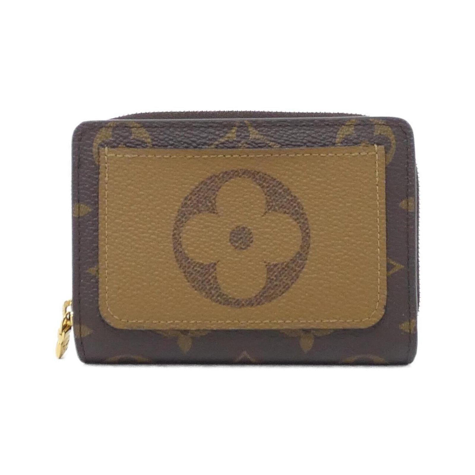 Coated canvas bi fold wallet by Louis Vuitton: Coated canvas bi fold wallet by Louis Vuitton Coated canvas bi-fold wallet by Louis Vuitton, featuring a classic design with a rich maroon color. This used item boasts a durable coated canvas material