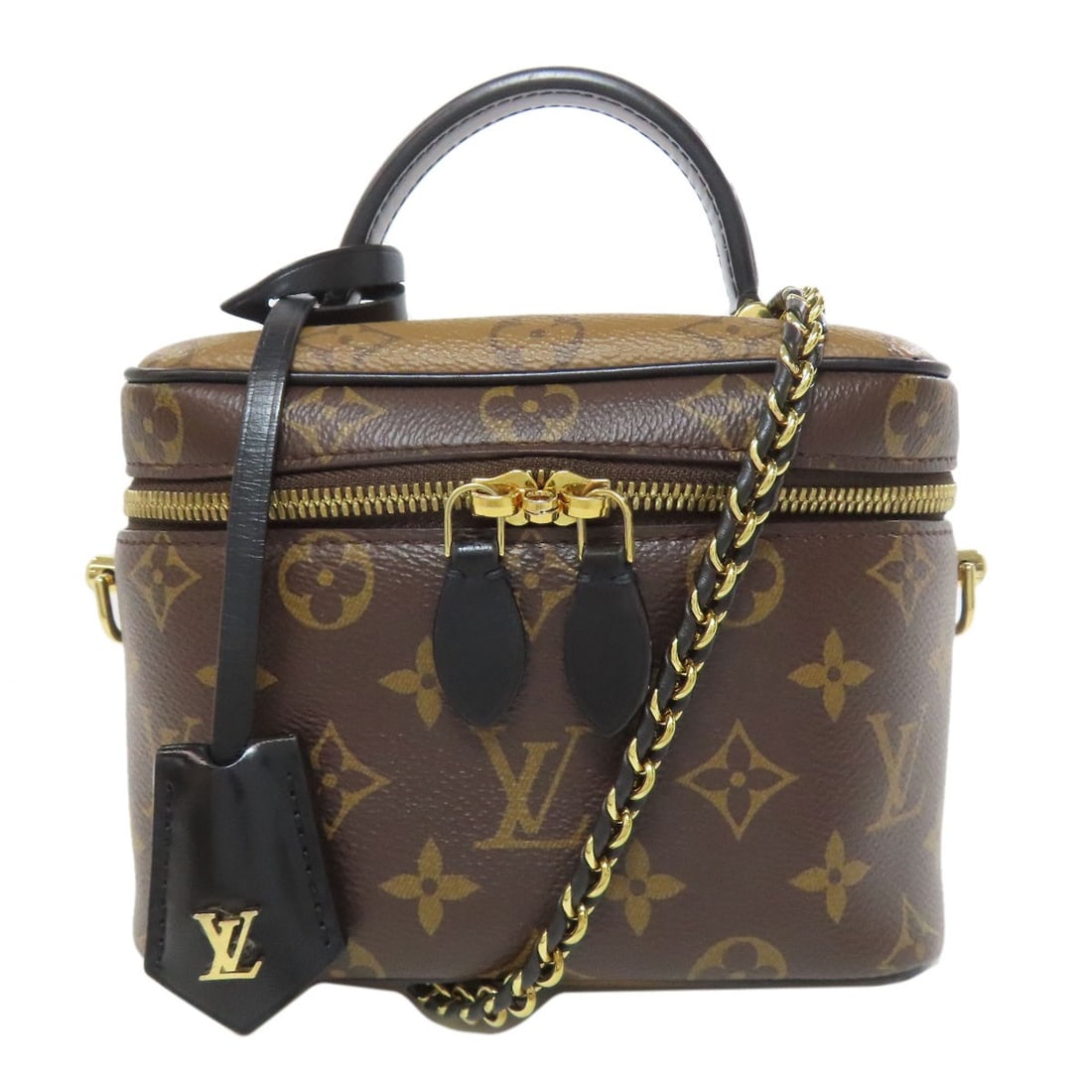 Vanity Handbag Monogram Louis Vuitton M45165 Nvpm Reverse: Vanity Handbag Monogram Louis Vuitton M45165 Nvpm Reverse Brown Monogram Reverse Louis Vuitton Handbag. This LOUIS VUITTON M45165 Nvpm style handbag features a distinctive brown exterior with the icon