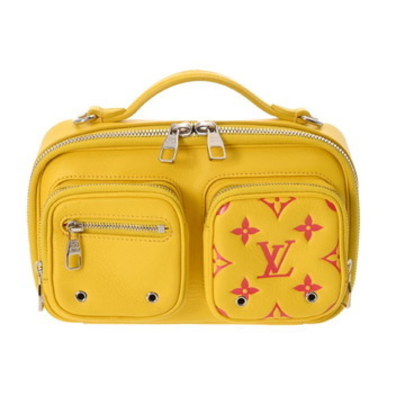 Shoulder Bag Leather Vuitton Louis: Shoulder Bag Leather Vuitton Louis Used Louis Vuitton Shoulder Bag in Jaune Calf Leather, featuring a classic design with a zipper closure and adjustable strap length. The bag shows some signs of usag
