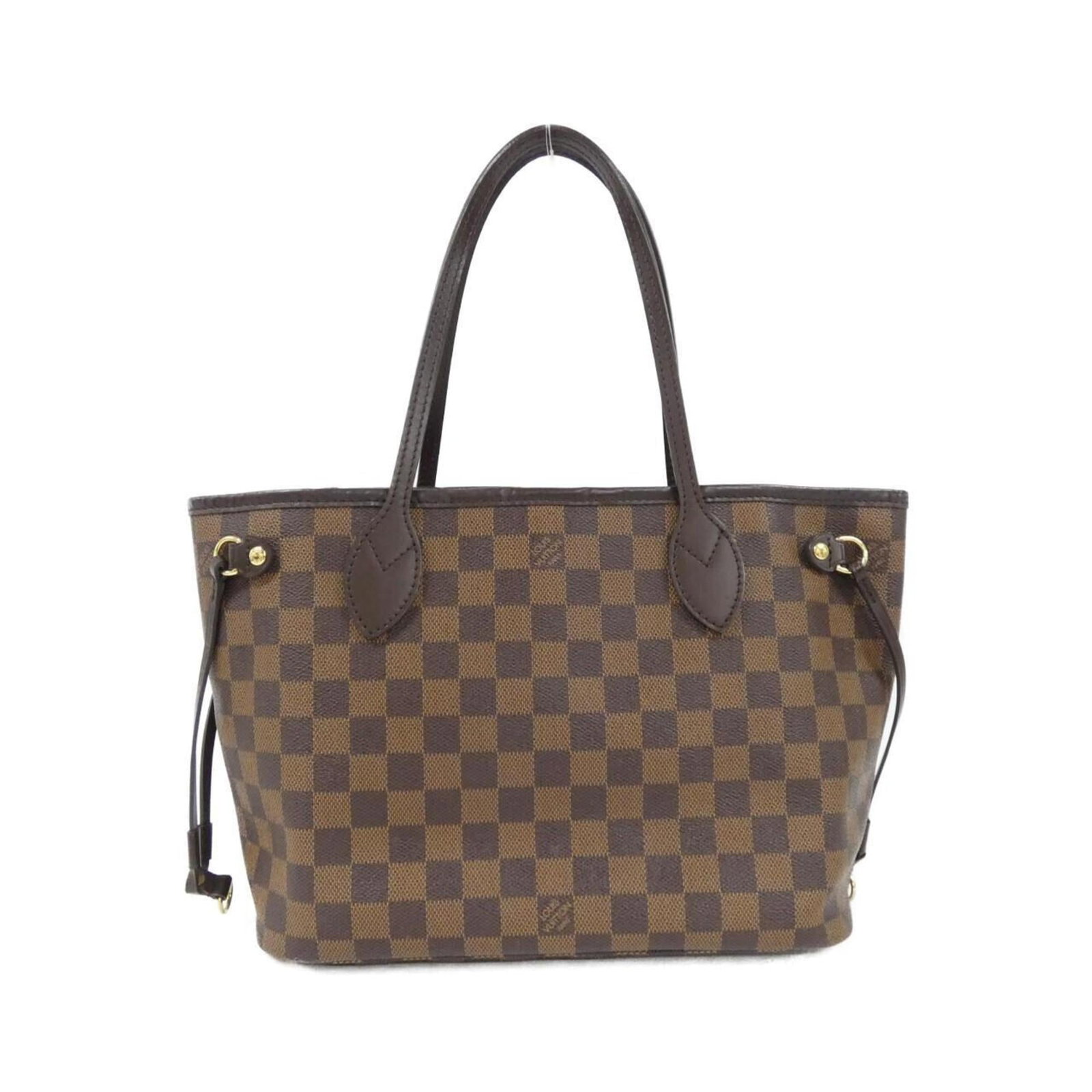 Canvas coated pouch handbag Louis Vuitton: Canvas coated pouch handbag Louis Vuitton This Louis Vuitton coated canvas pouch handbag boasts its classic Ebene color and gold hardware, adding a touch of sophistication to any outfit. With its dura