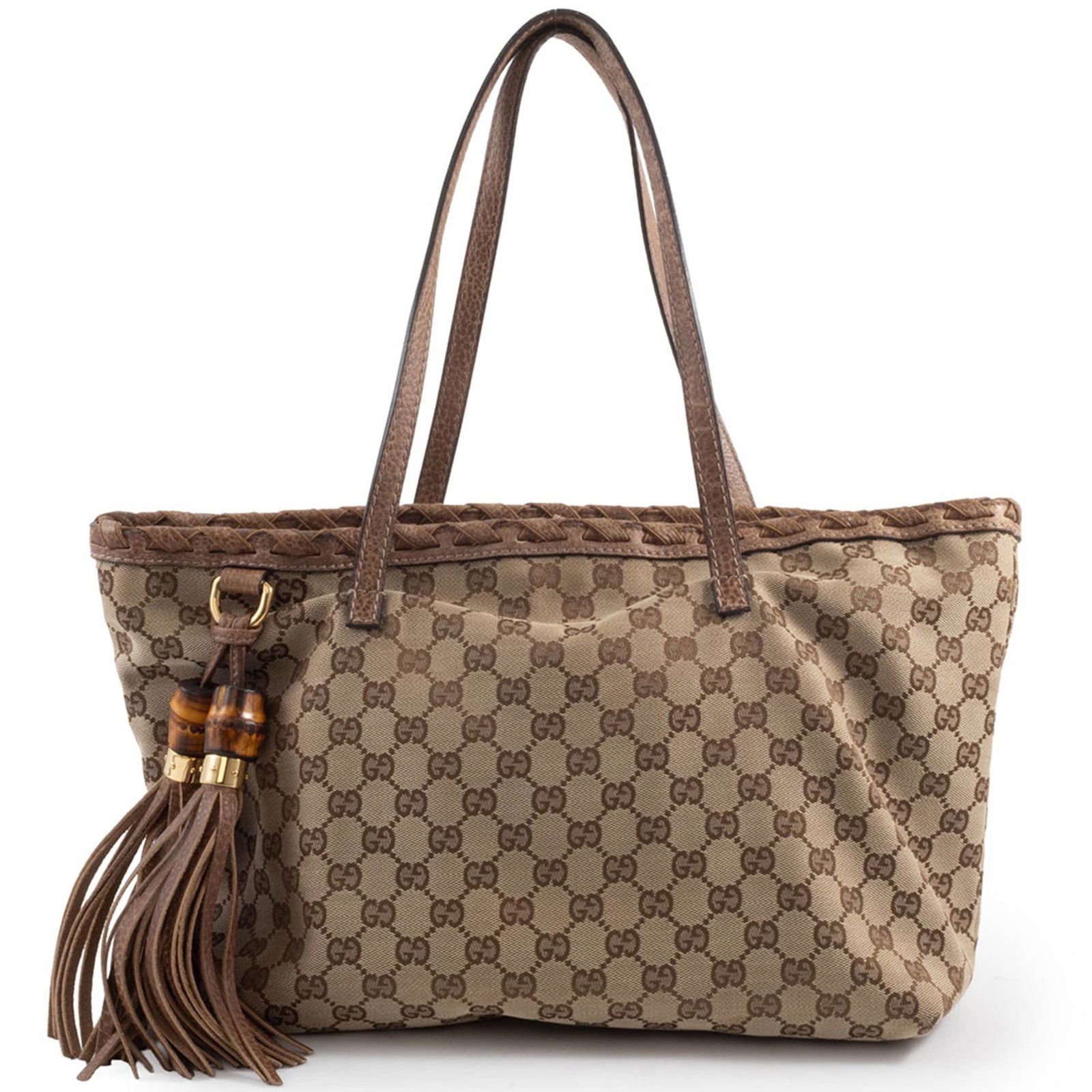 Canvas Leather Tote Bag Gucci: Canvas Leather Tote Bag Gucci Canvas Leather Tote Bag Gucci - A Timeless Beige Brown Classic. Made from high-quality Gg Canvas and rich leather, this iconic tote bag boasts a classic design that exude