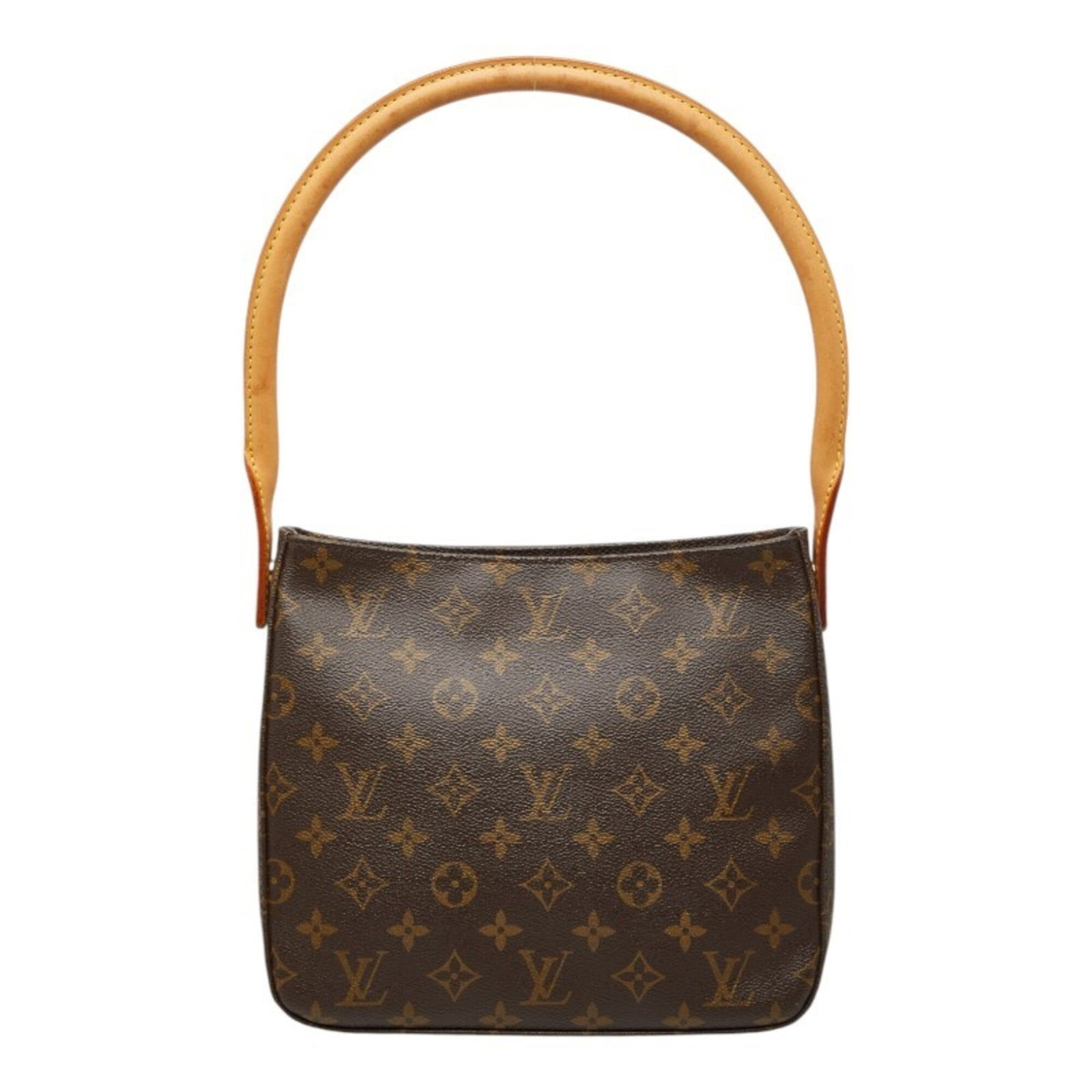 PVC leather shoulder bag by Louis Vuitton: PVC leather shoulder bag by Louis Vuitton Brown Louis Vuitton PVC leather shoulder bag with a zipper closure, featuring a classic design and durable construction. The bag measures 21cm x 24.5cm x