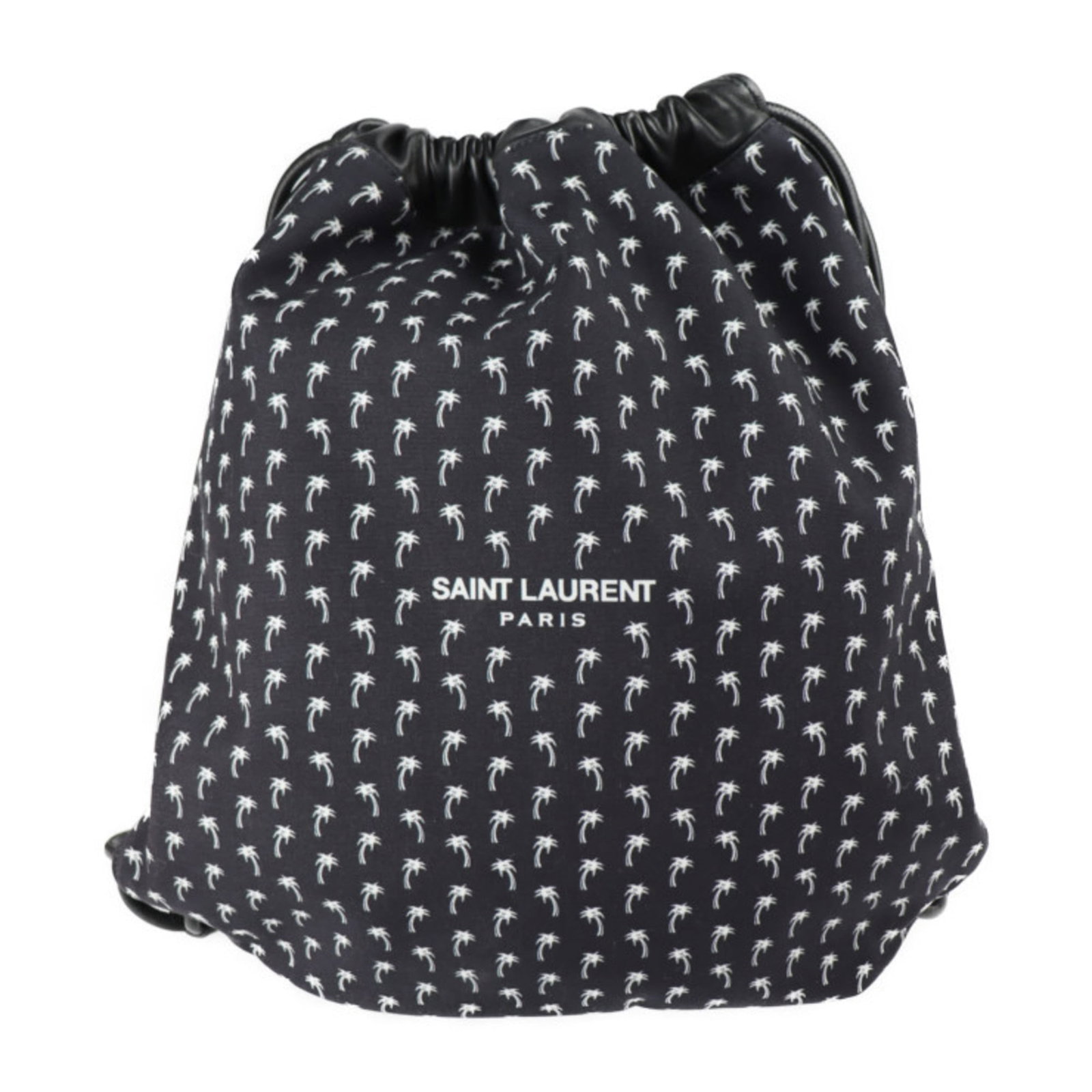 Yves Saint Laurent Backpack Handbag Canvas Leather: Yves Saint Laurent Backpack Handbag Canvas Leather Canvas and leather combine in a sleek Yves Saint Laurent backpack design, featuring lambskin accents. Black in color with a durable canvas exterior,