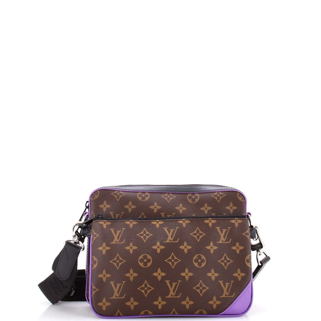 Louis Vuitton Macassar Monogram Canvas Trio Messenger Bag: Louis Vuitton Macassar Monogram Canvas Trio Messenger Bag Brown Louis Vuitton Macassar Monogram Canvas Trio Messenger Bag with Pochette Extra, featuring canvas coated exterior and black fabric interio