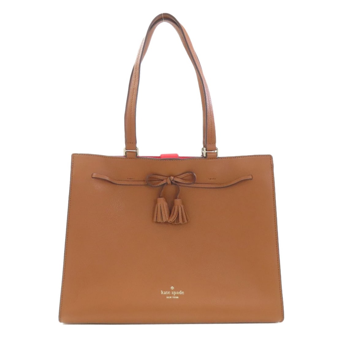 Kate Spade Ribbon Leather Tote: Kate Spade Ribbon Leather Tote Kate Spade's Ribbon Leather Tote is a stylish and elegant bag made from high-quality leather. The classic design features a timeless brown color that complements any
