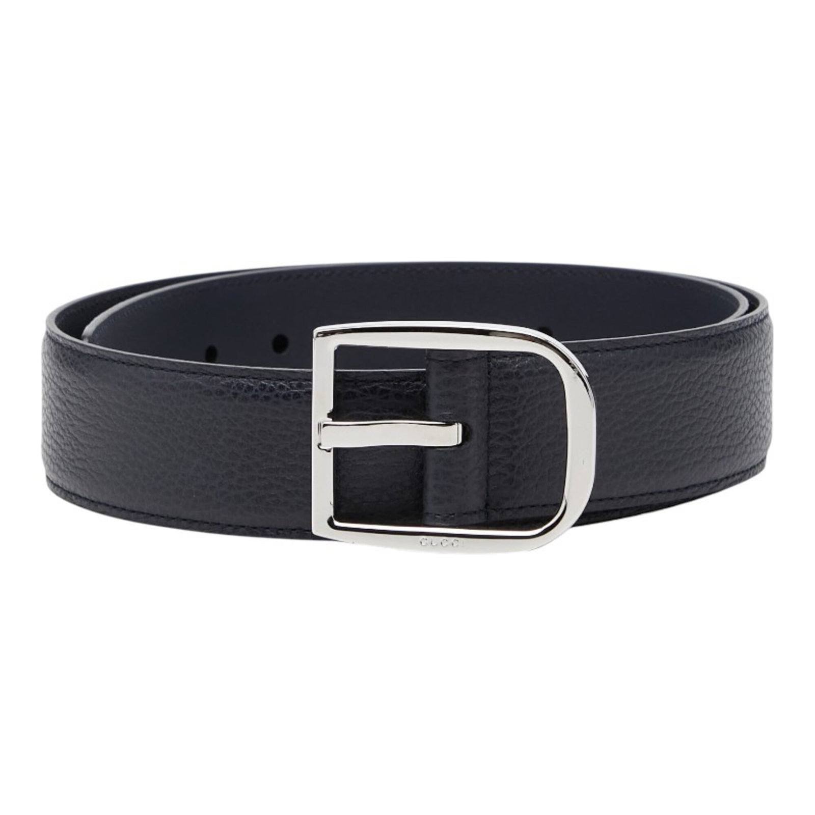 Standard Belt Gucci: Standard Belt Gucci Navy Gucci standard belt with a classic design, featuring high-quality leather strap and adjustable length. The belt shows signs of usage, including some scratches and dirt, but re
