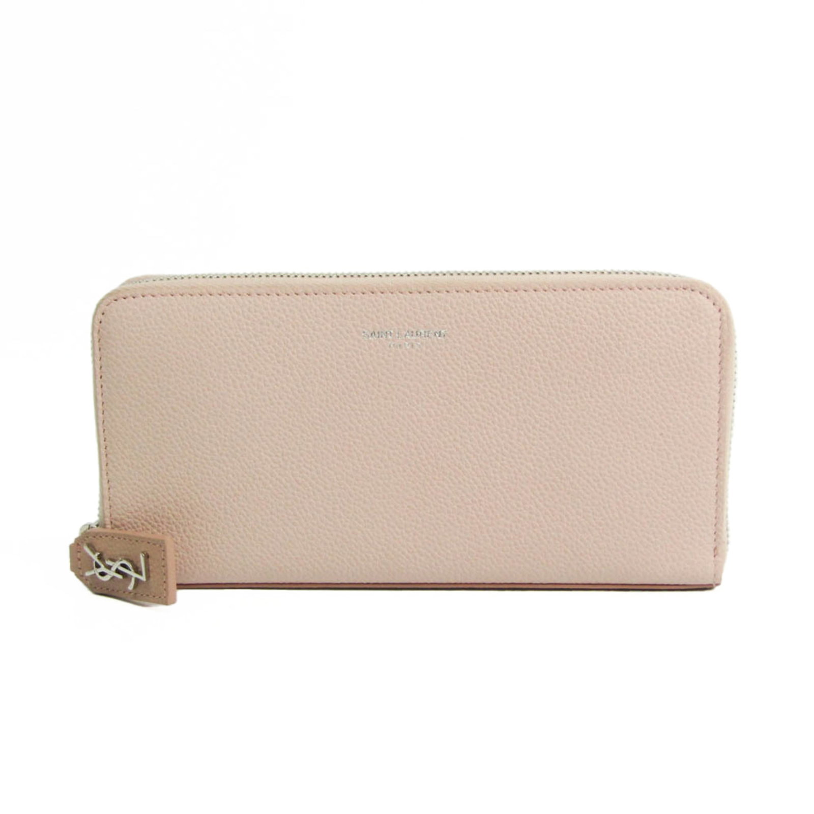 Saint Laurent leather wallet bi fold: Saint Laurent leather wallet bi fold Light Pink Saint Laurent Leather Bi-Fold Wallet. This long wallet features a zipper closure, bill slot, card slots, and a coin purse, making it a practical and