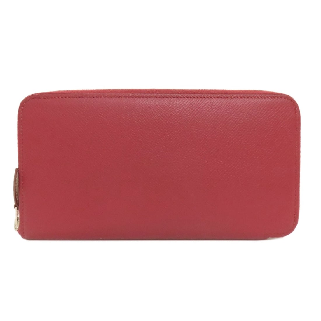 Hermes Azap Silkin Long Wallet With Coin Pocket: Hermes Azap Silkin Long Wallet With Coin Pocket Red Epsom leather long wallet with coin pocket, characteristic of Hermes style. The signature Azap Silkin material adds a touch of sophistication to thi