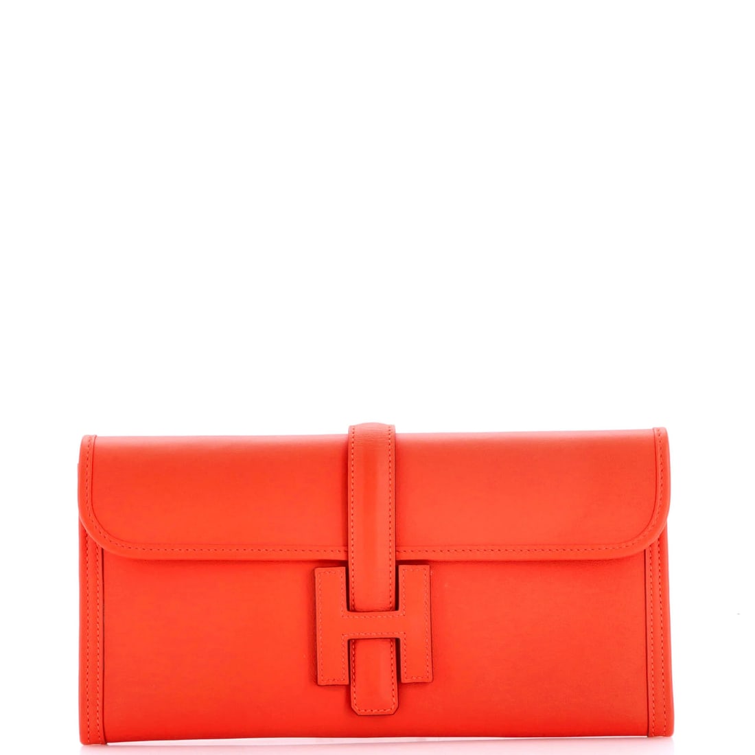 Hermes Jige Elan Clutch Swift 29: Hermes Jige Elan Clutch Swift 29 Orange Herm?s Jige Elan Clutch Swift 29, featuring a vibrant exterior and matching interior, with minor scuffs on both the exterior and interior. This stylish clutch