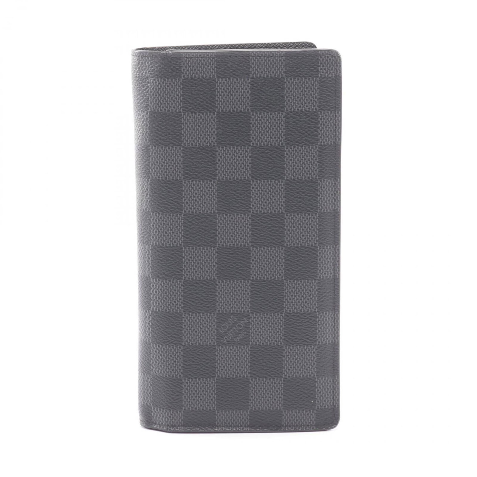 Louis Vuitton Long Wallet (Bi-Fold) Damier Graphite Coated Canvas: Louis Vuitton Long Wallet (Bi-Fold) Damier Graphite Coated Canvas Damier Graphite Coated Canvas, the iconic Louis Vuitton pattern, adorns this bi-fold long wallet. Made from durable damier graphite