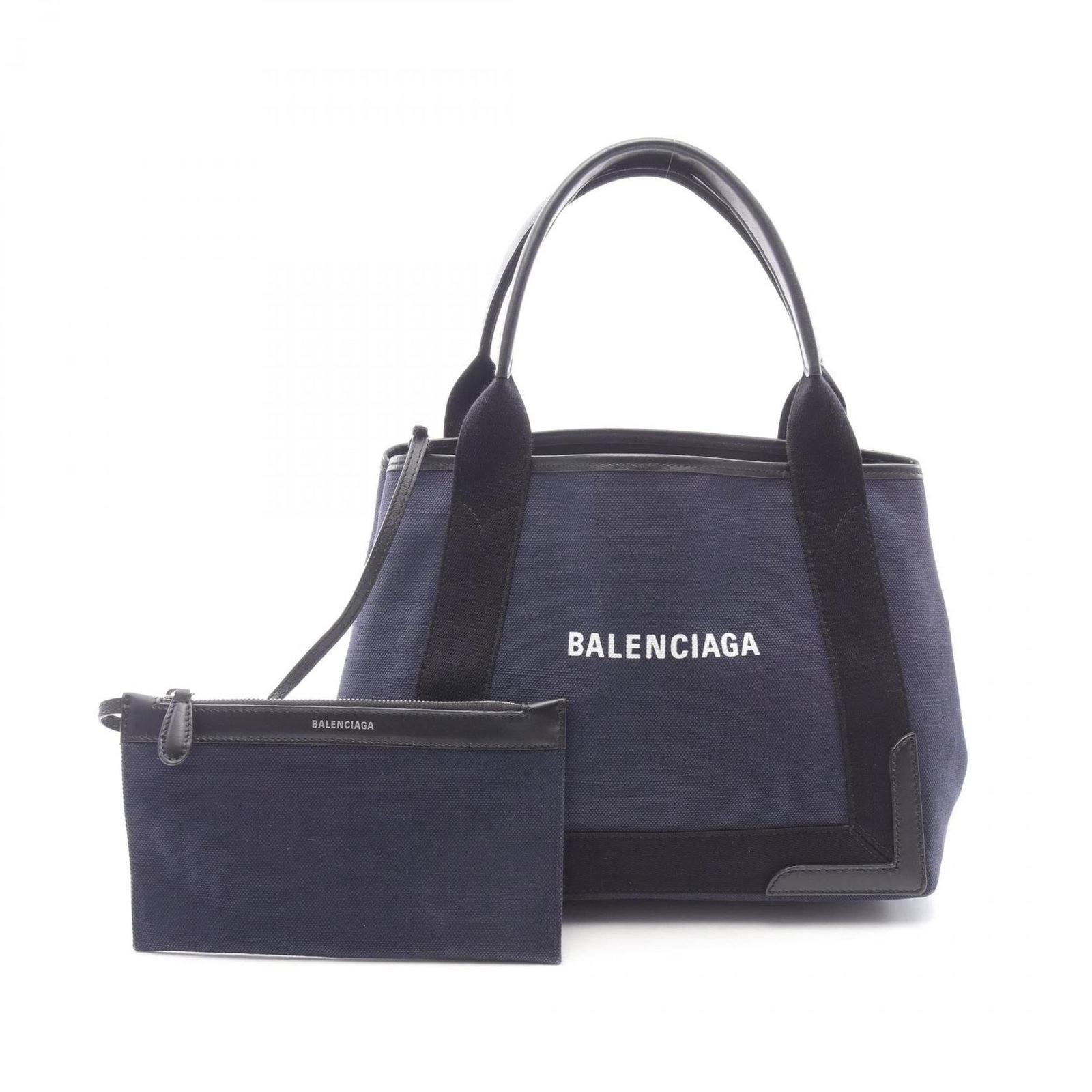Balenciaga Pouch Tote Bag Canvas Leather: Balenciaga Pouch Tote Bag Canvas Leather Canvas and leather come together in this Balenciaga Pouch Tote Bag, featuring a classic design with a touch of sophistication. Measuring 24cm x 30cm x 17cm,
