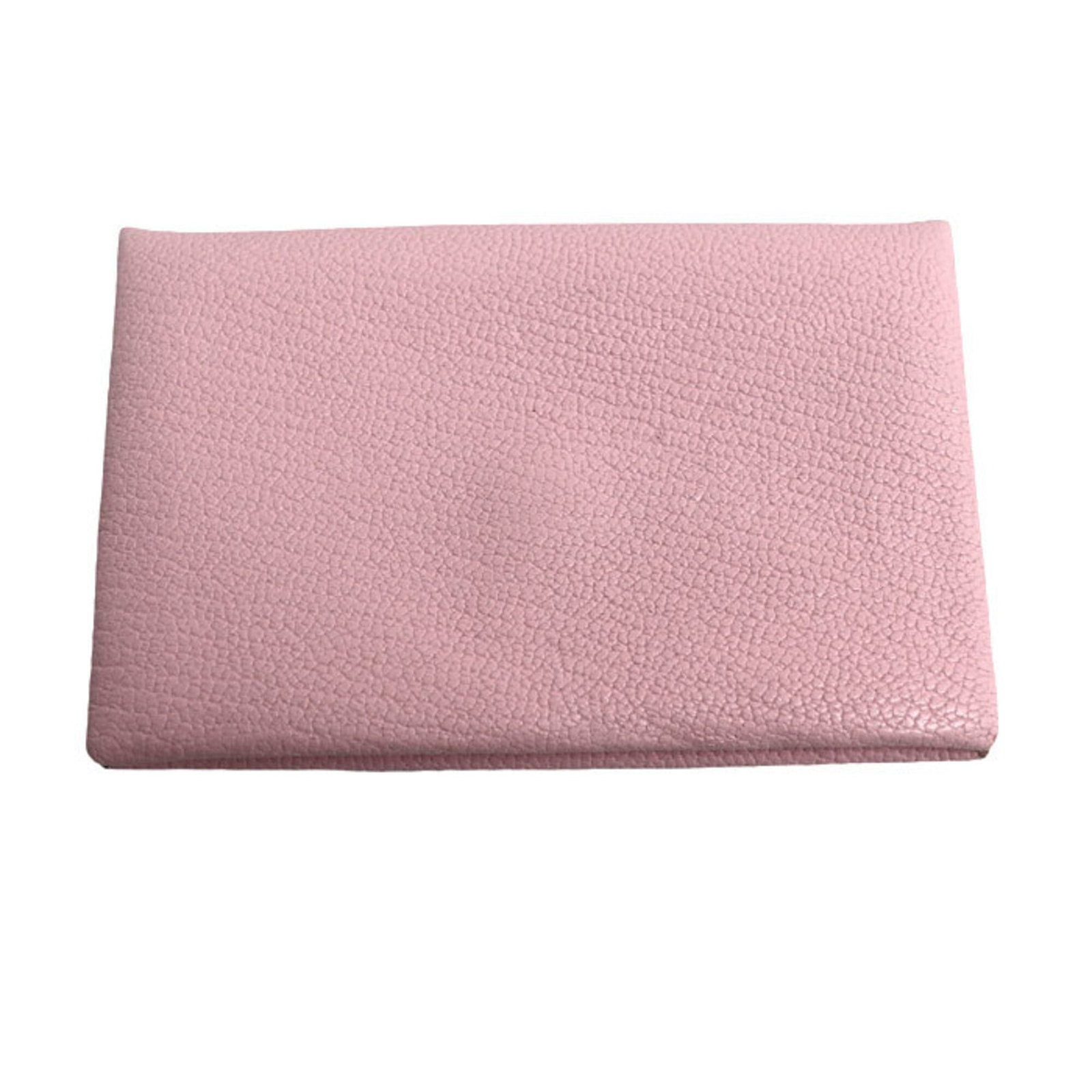 Hermes Coin Purse/ Coin Case Chevre Leather: Hermes Coin Purse/ Coin Case Chevre Leather Chevre leather coin purse in pink, measuring 7cm x 10.5cm, features a classic design with a few traces of usage visible. The item has some scratches and