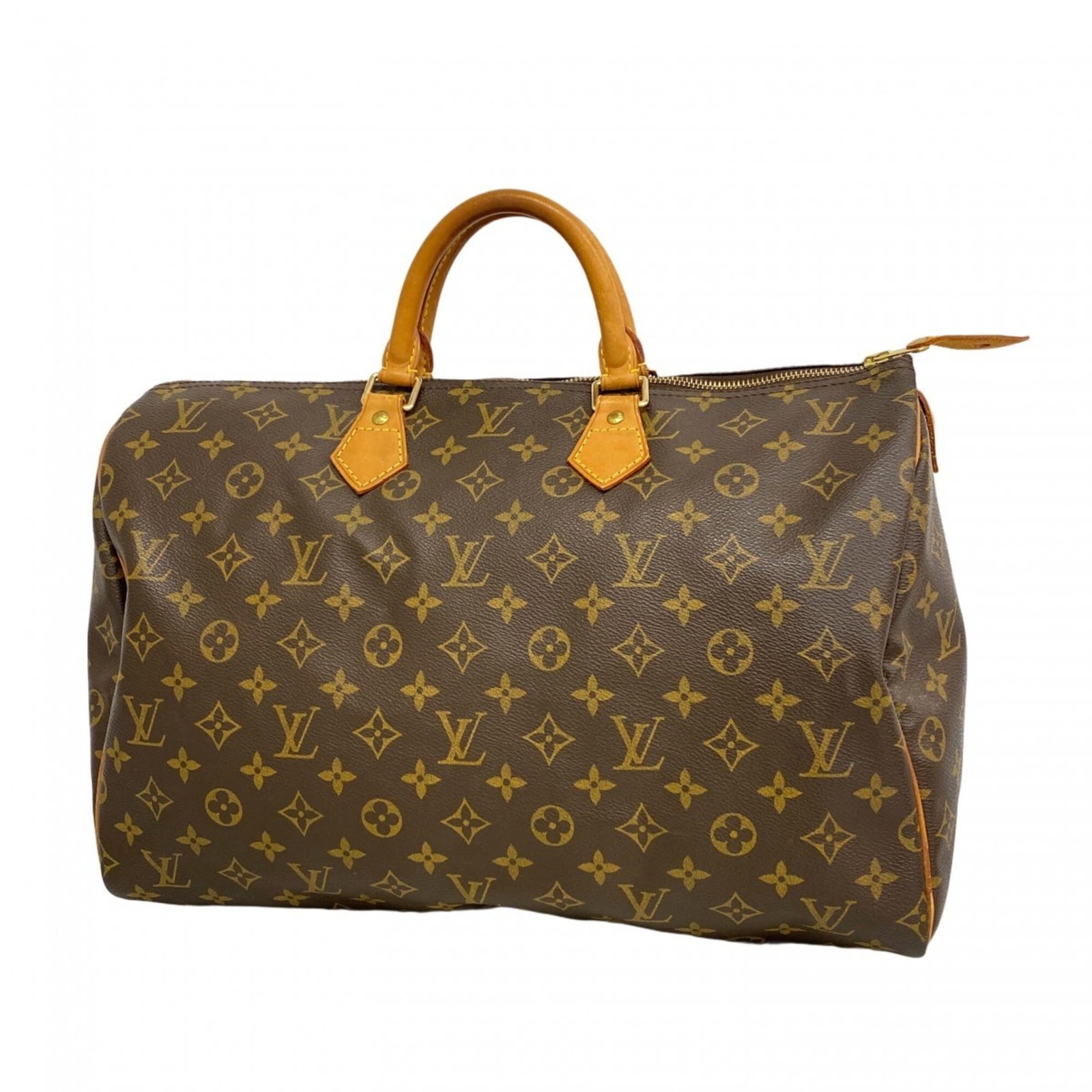 Handbag by Louis Vuitton: Handbag by Louis Vuitton Brown Louis Vuitton handbag with 25cm x 40cm x 19cm dimensions, featuring traces of usage and minor scratches. The bag's condition shows signs of wear but remains generally