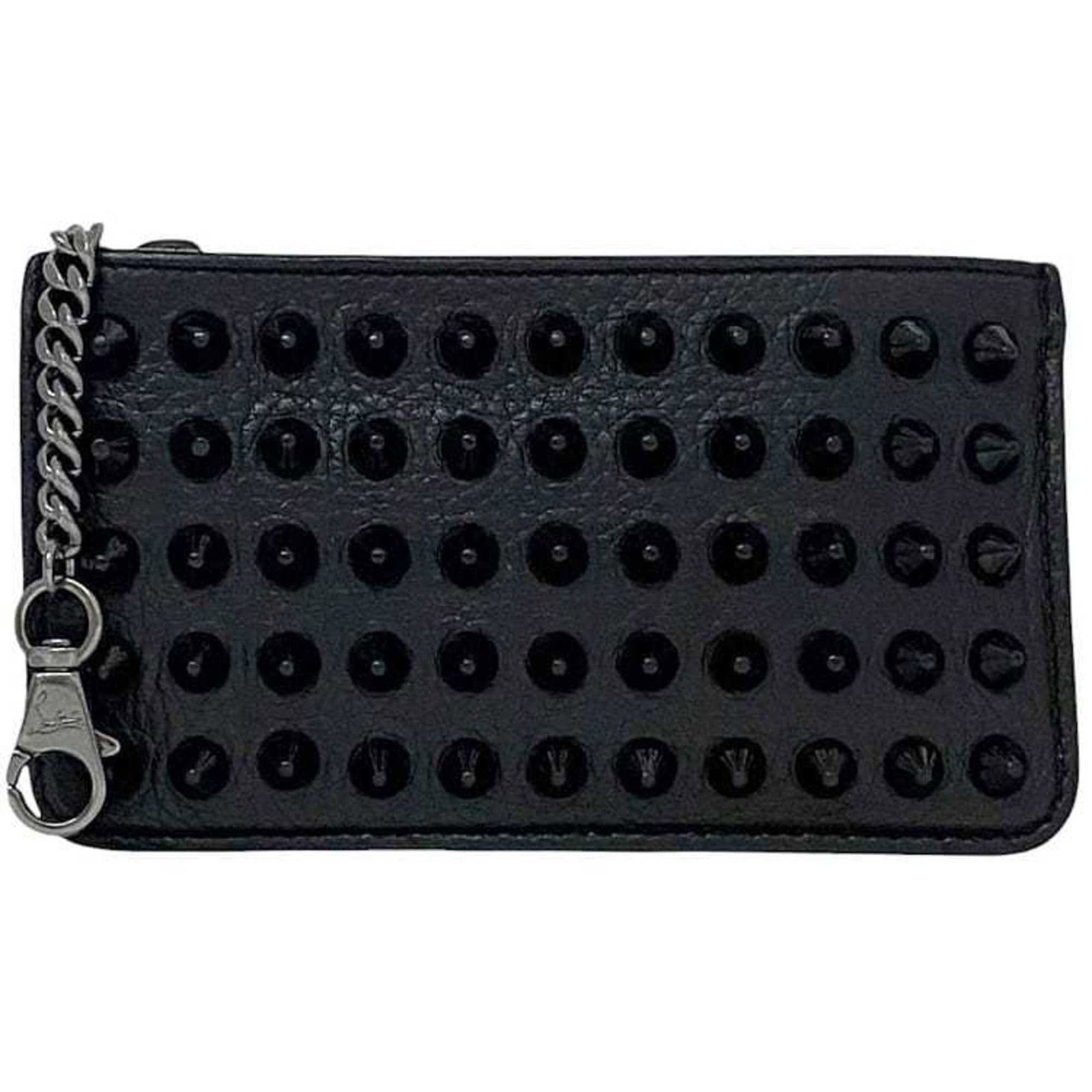 Christian Louboutin Coin Purse/ Coin Case Leather: Christian Louboutin Coin Purse/ Coin Case Leather Black Christian Louboutin Coin Purse features a sleek, sophisticated design with a classic coin case style. Made from high-quality leather, the purse