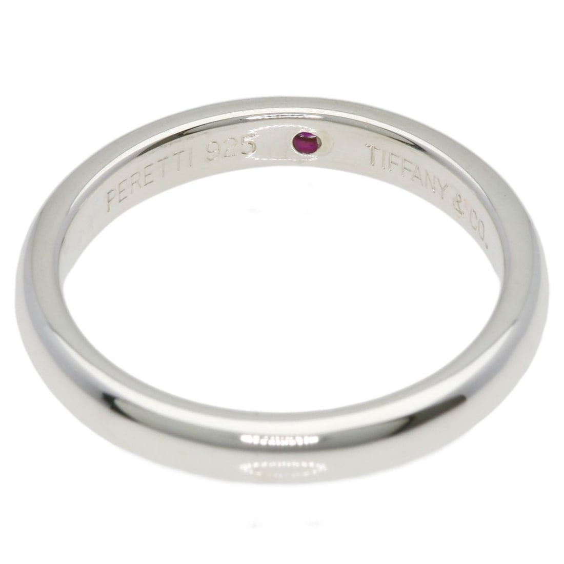 Ruby ring band stacking silver Tiffany Co - 4