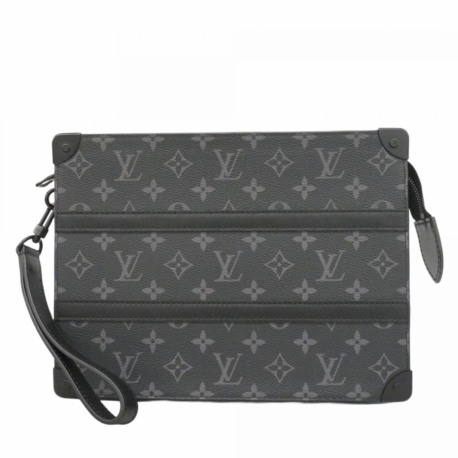 Clutch bag by Louis Vuitton: Clutch bag by Louis Vuitton Used Louis Vuitton clutch bag in black, measuring 21cm x 28cm x 4cm. The bag shows traces of usage with minor scratches and dirt, but remains generally in good condition.