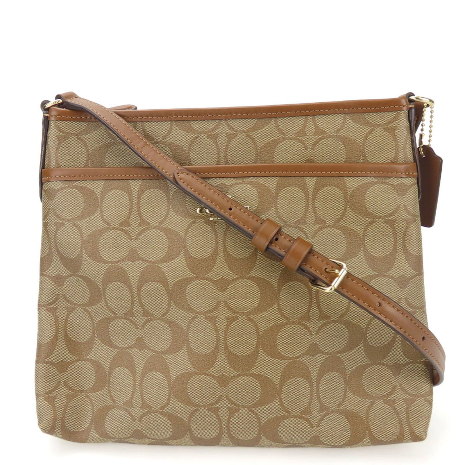 PVC leather shoulder bag coach: PVC leather shoulder bag coach The Coach PVC Leather Shoulder Bag boasts a stylish design with a unique blend of PVC and leather materials, presented in a rich brown color. Its casual style makes it