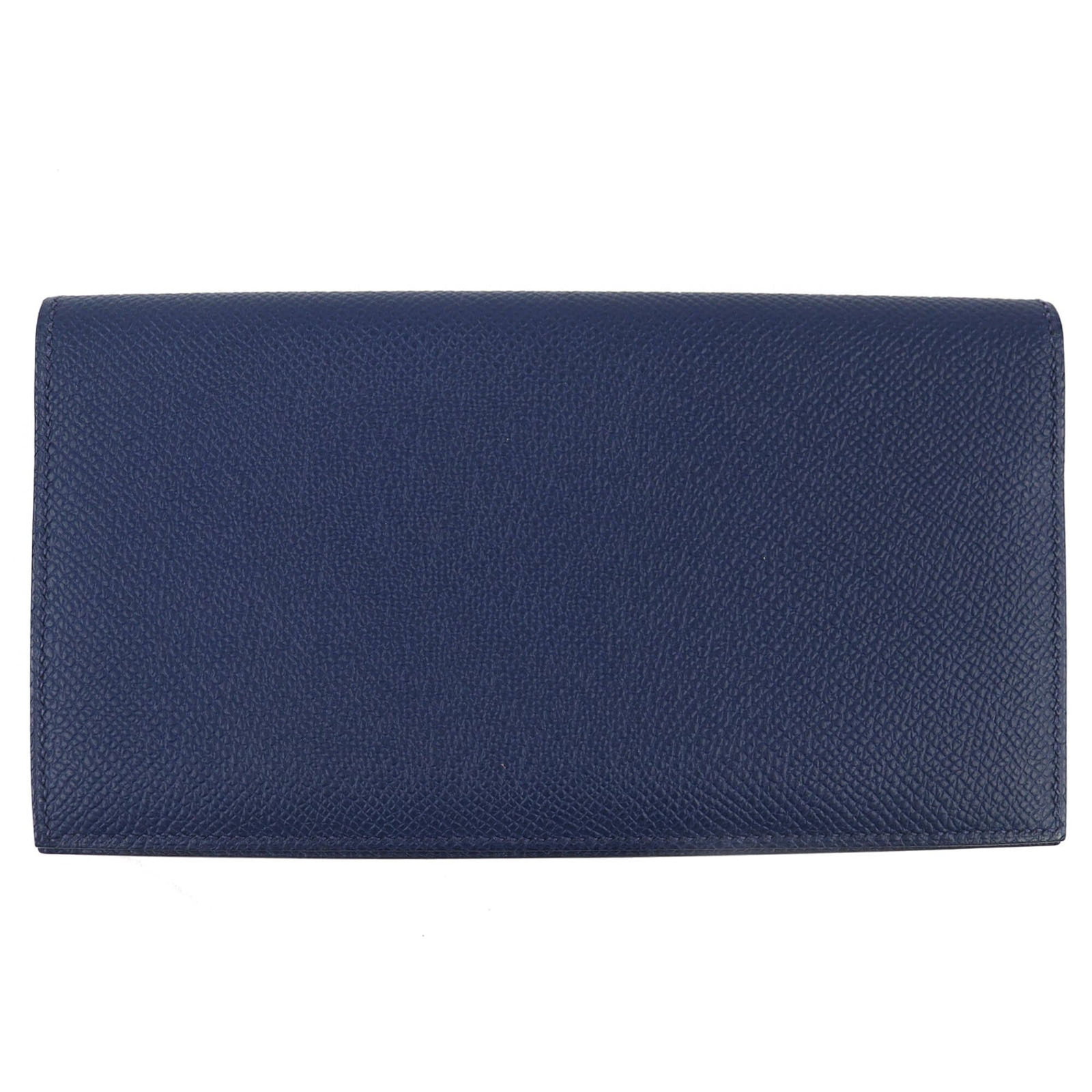 Hermes Wallet (Bi-Fold) Epsom Leather: Hermes Wallet (Bi-Fold) Epsom Leather Epsom leather bi-fold wallet from Hermes, featuring a classic design with a navy color. The wallet has some minor scratches and dirt, but remains in very good