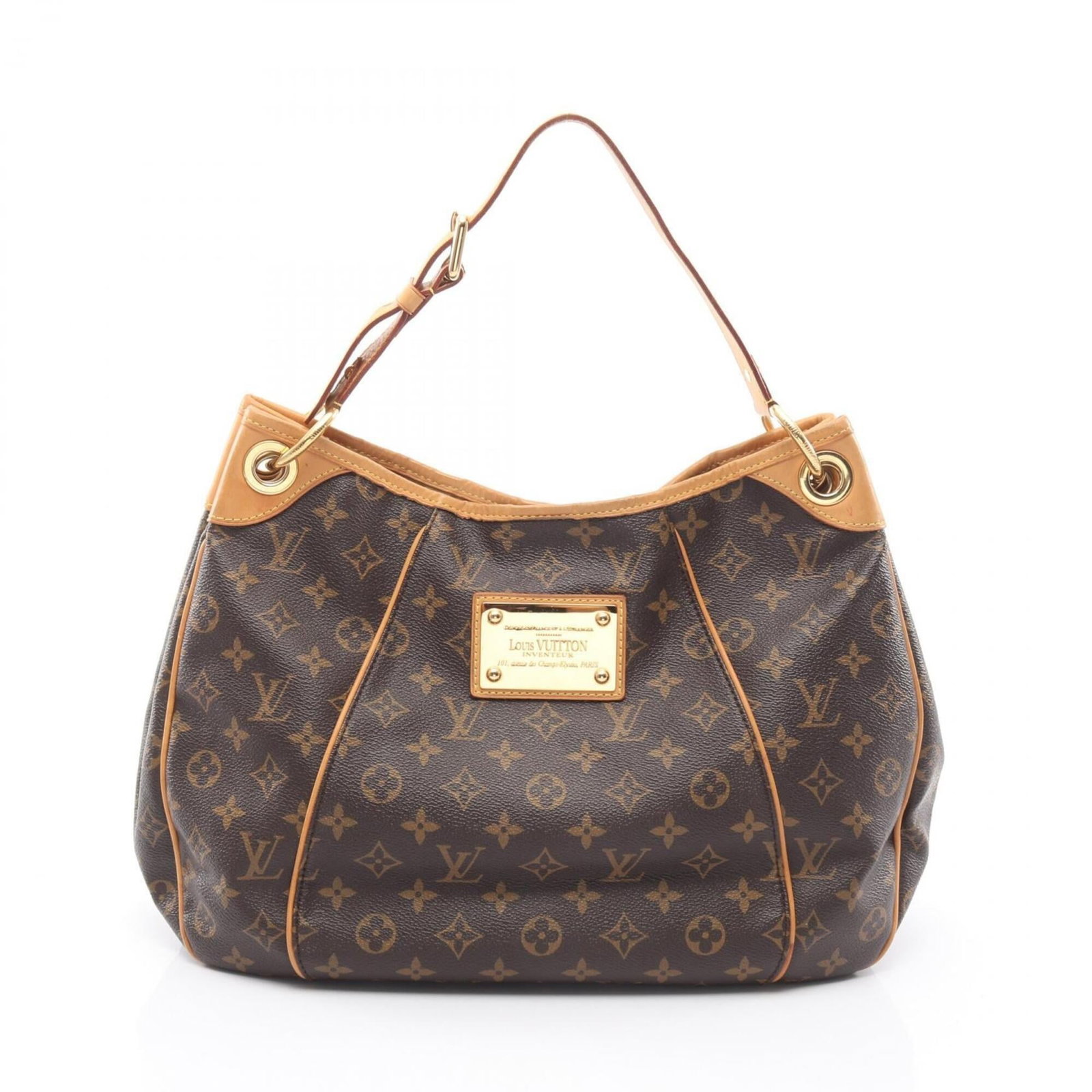 Louis Vuitton Handbag Shoulder Bag Coated Canvas Leather: Louis Vuitton Handbag Shoulder Bag Coated Canvas Leather Coated canvas leather and classic design make this Louis Vuitton shoulder bag a timeless choice. With its signature monogram pattern in brown,