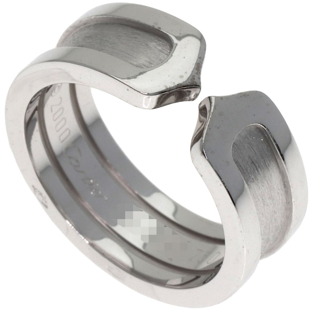 White Gold K18 Ring C2 Cartier #50: White Gold K18 Ring C2 Cartier #50 K18 White Gold Cartier Ring in Excellent Condition. This elegant ring boasts a striking silver finish and features the renowned Cartier brand, crafted from high-qual