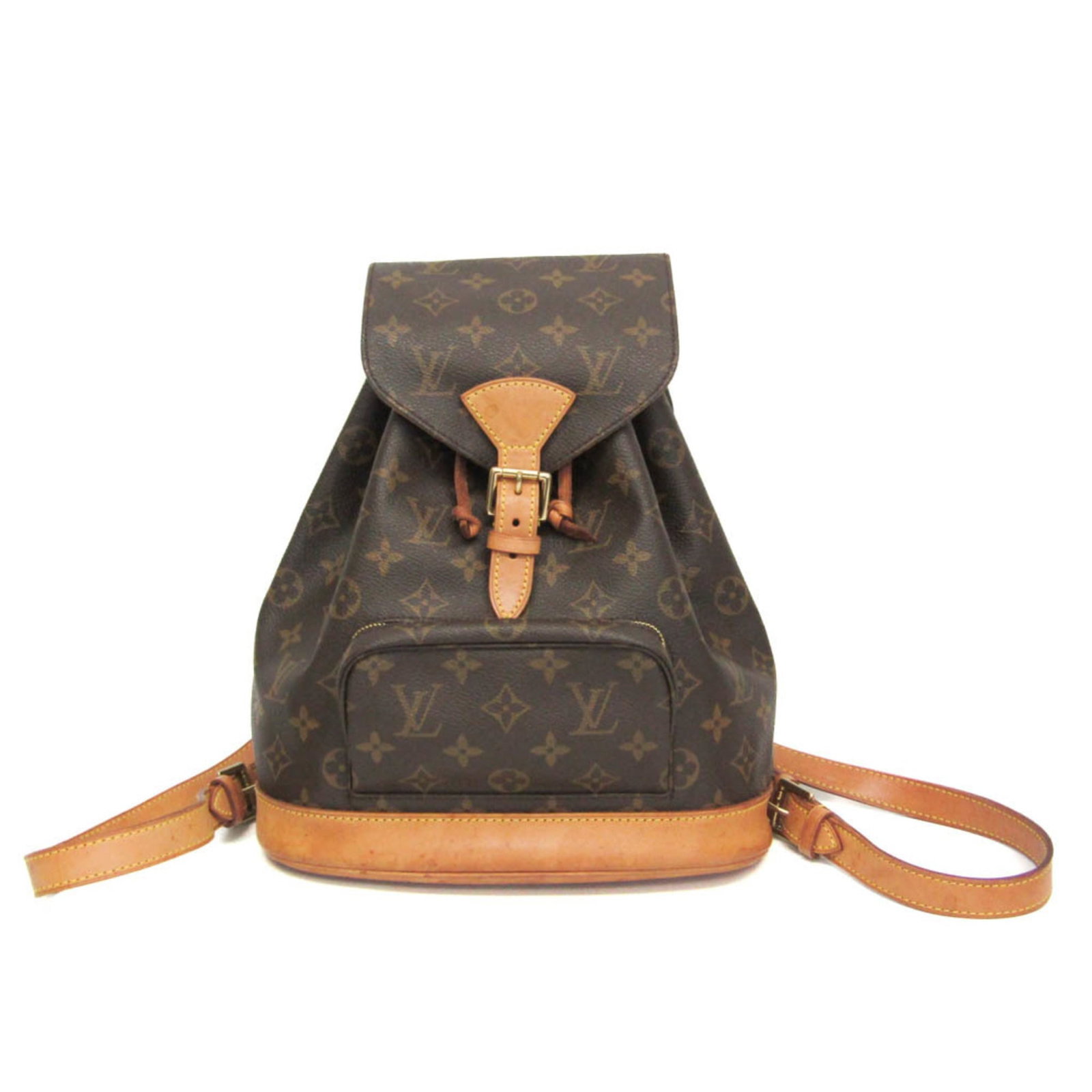 Louis Vuitton Backpack Monogram: Louis Vuitton Backpack Monogram Brown Louis Vuitton Monogram Backpack with Belt Closure. This used backpack features the iconic monogram pattern and has an open pocket, zipper pocket, and belt