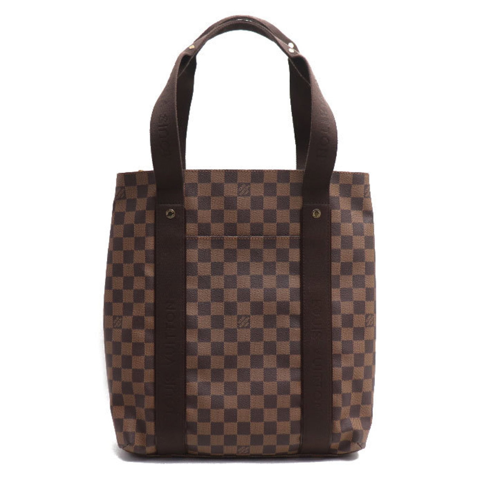 Canvas Damier Tote Louis Vuitton: Canvas Damier Tote Louis Vuitton Damier canvas tote bag from Louis Vuitton, featuring the iconic Damier pattern. This used (very good) condition tote measures 35cm x 34cm x 12cm and showcases a few tr