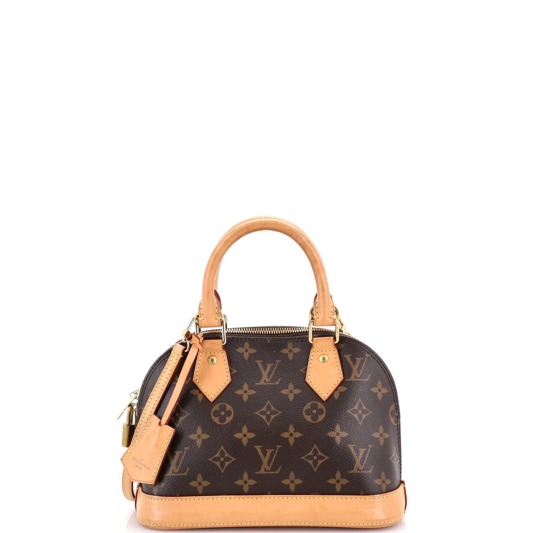 Vuitton Monogram Canvas Alma BB Louis Handbag: Vuitton Monogram Canvas Alma BB Louis Handbag Brown Vuitton Alma BB Louis Handbag for Cross-Body Wear, Featuring Monogram Canvas Exterior with Gold Hardware. This cross-body bag measures 7" tall and 9