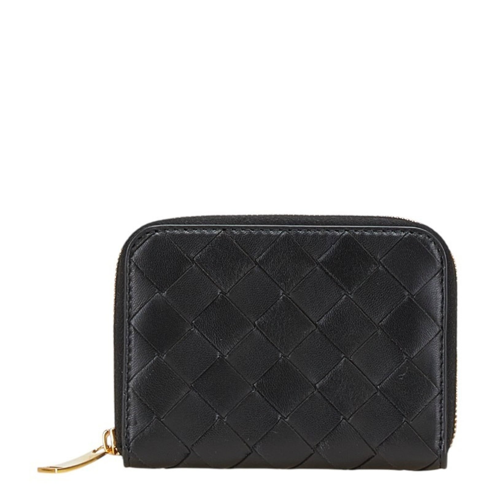 Bottega Veneta Wallet (Bi-Fold) Leather: Bottega Veneta Wallet (Bi-Fold) Leather Black Bottega Veneta bi-fold leather wallet with a classic design, featuring a sleek and timeless aesthetic. The wallet has some minor signs of usage, including