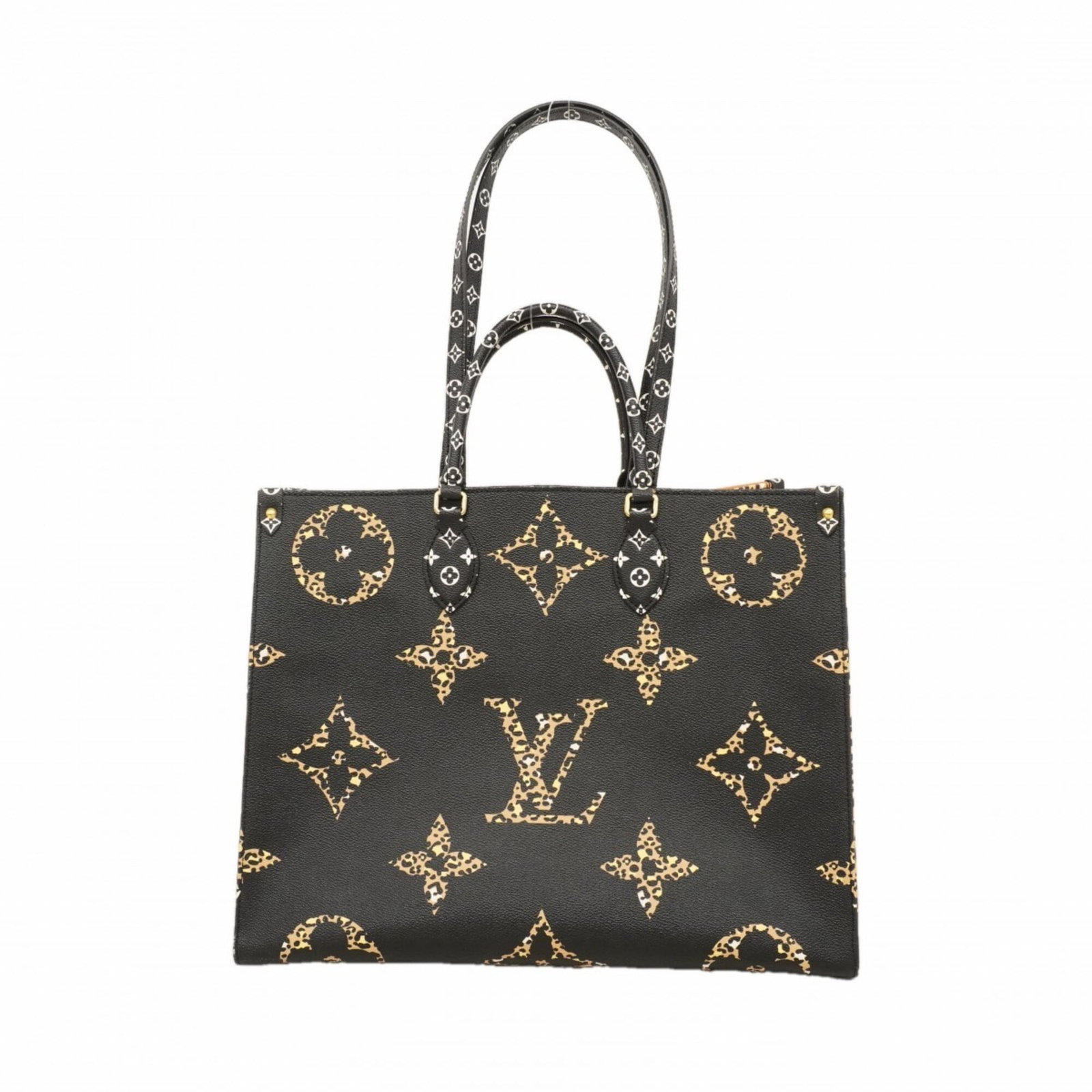 Louis Vuitton Tote Bag: Louis Vuitton Tote Bag Black and Brown Louis Vuitton Tote Bag for Women, 33cm x 41.5cm x 17cm, Used in Good Condition. This tote bag features the iconic Louis Vuitton design with traces of usage visib