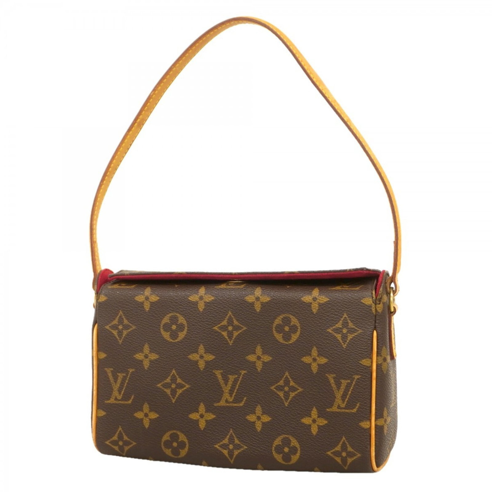 Handbag by Louis Vuitton: Handbag by Louis Vuitton Brown Louis Vuitton handbag with traces of usage, scratches and dirt. Measuring 12cm x 20cm x 6.5cm, it features a classic design. Used condition, generally in good state.