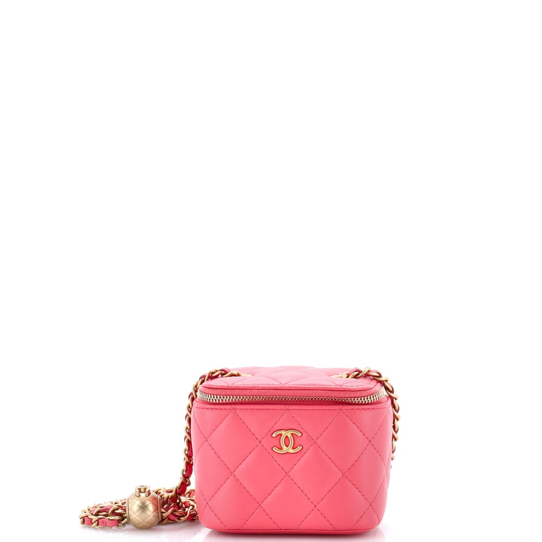 Chanel Pearl Crush mini quilted lambskin case with chain vanity (1 of 5)