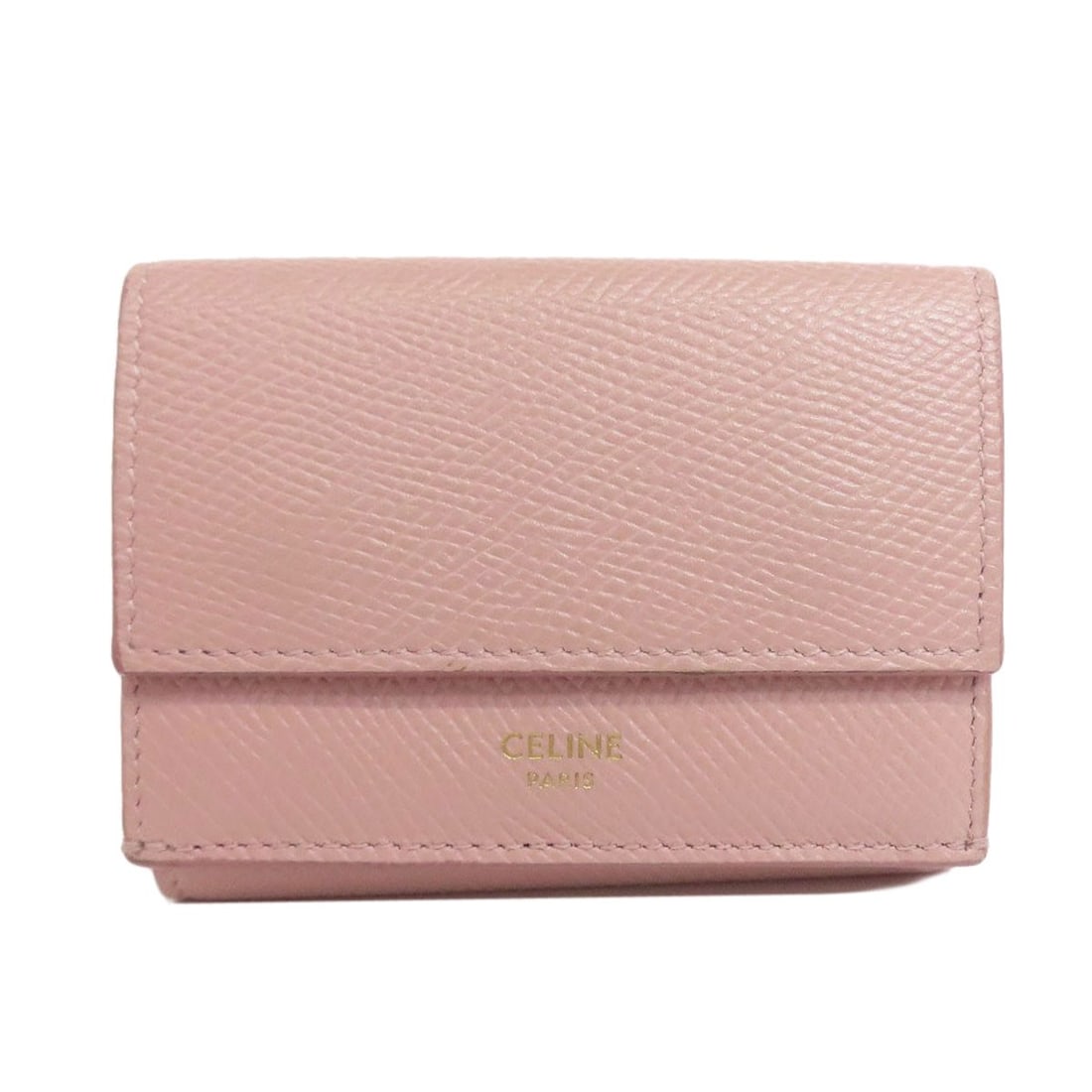 Celine Tri-Fold Wallet Bifold Wallet With Coin Pocket Leather: Celine Tri-Fold Wallet Bifold Wallet With Coin Pocket Leather Pink Celine Bifold Wallet with Coin Pocket features a sleek, tri-fold design and coin pocket for added convenience. Made from high-quality