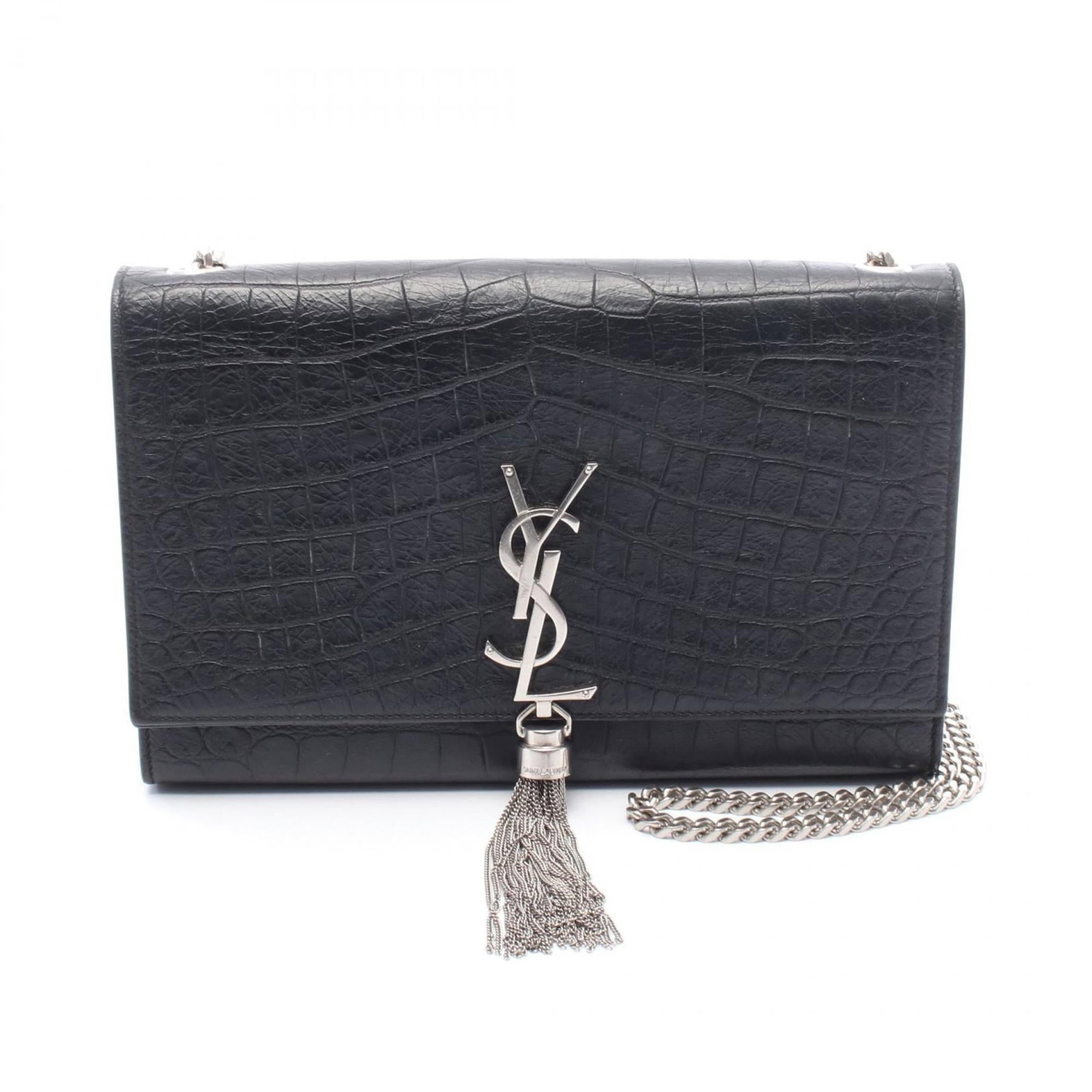Saint Laurent leather shoulder bag: Saint Laurent leather shoulder bag Black leather shoulder bag from Yves Saint Laurent, featuring a classic design with clean lines and minimal embellishments. The bag measures 16cm x 24cm x 5cm and