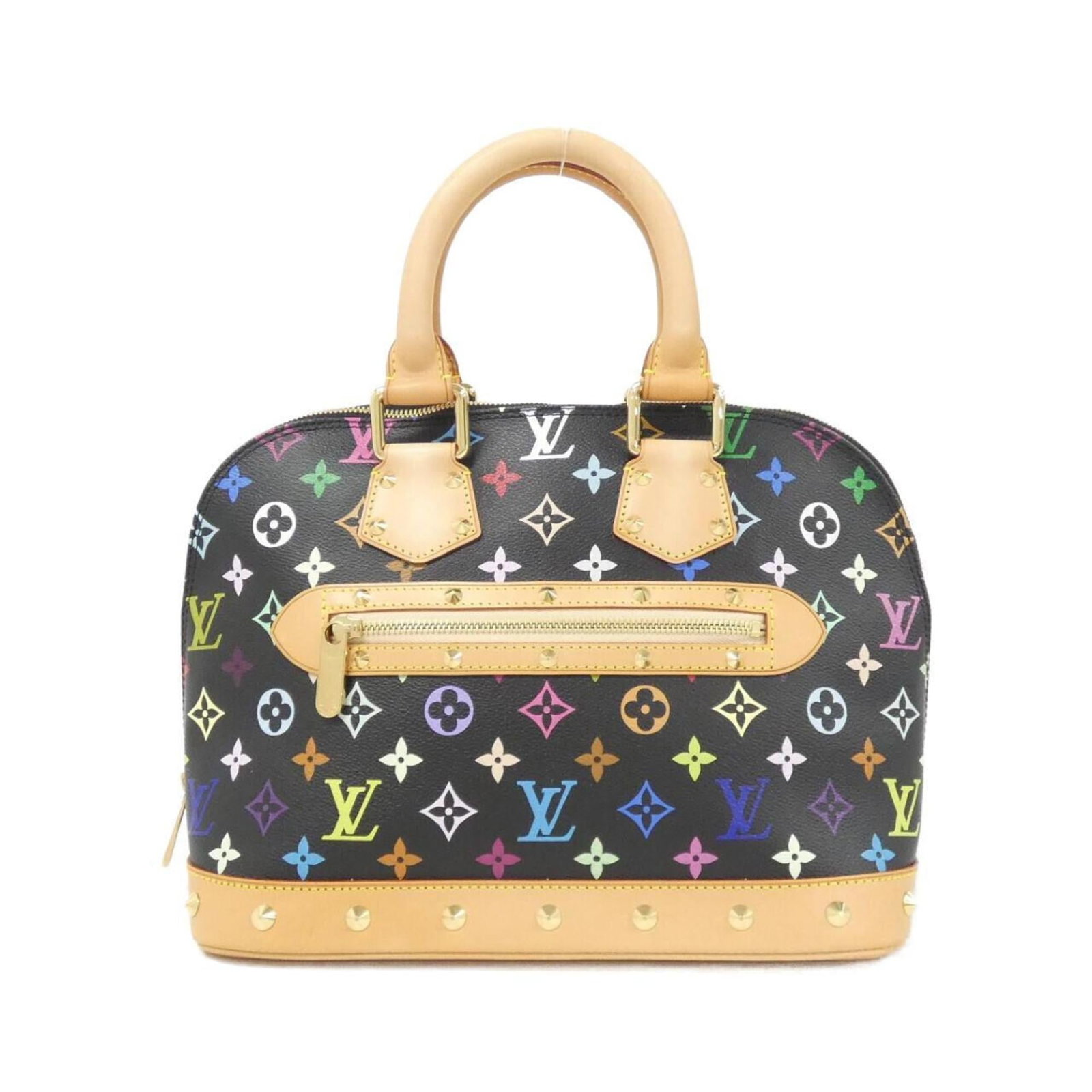 Canvas coated handbag Louis Vuitton: Canvas coated handbag Louis Vuitton Black, multi-color coated canvas Louis Vuitton handbag with a classic design. This used item has some scratches and dirt, but remains in very good condition. The
