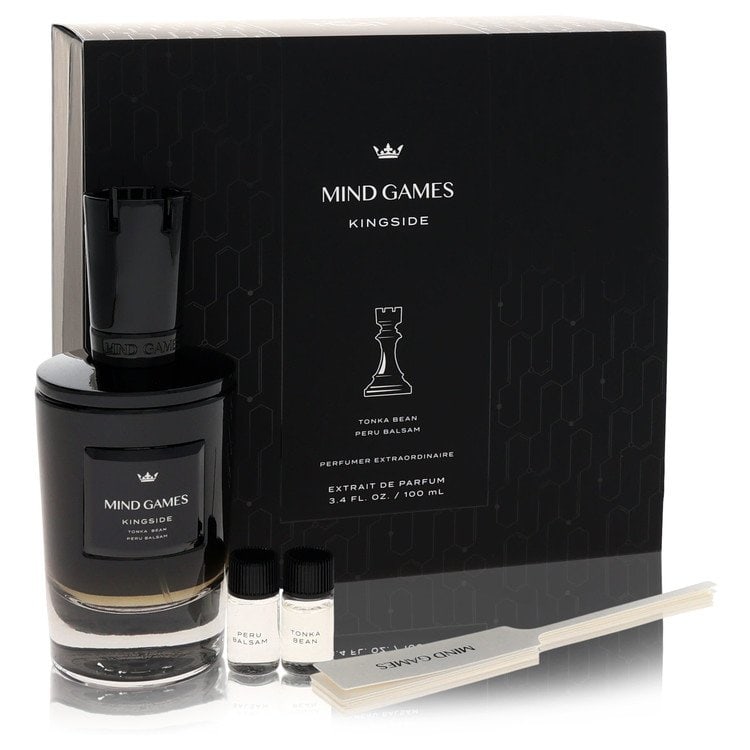 Mind Games Kingside Cologne By Mind Games Gift Set: Mind Games Kingside Cologne By Mind Games Gift Set 3.4 oz Extrait De Parfum Spray, Two 0.10 Mini EDP Travel Size, and Testing Papers in a Gift Set for Men's Cologne by Mind Games. This fragrance set i