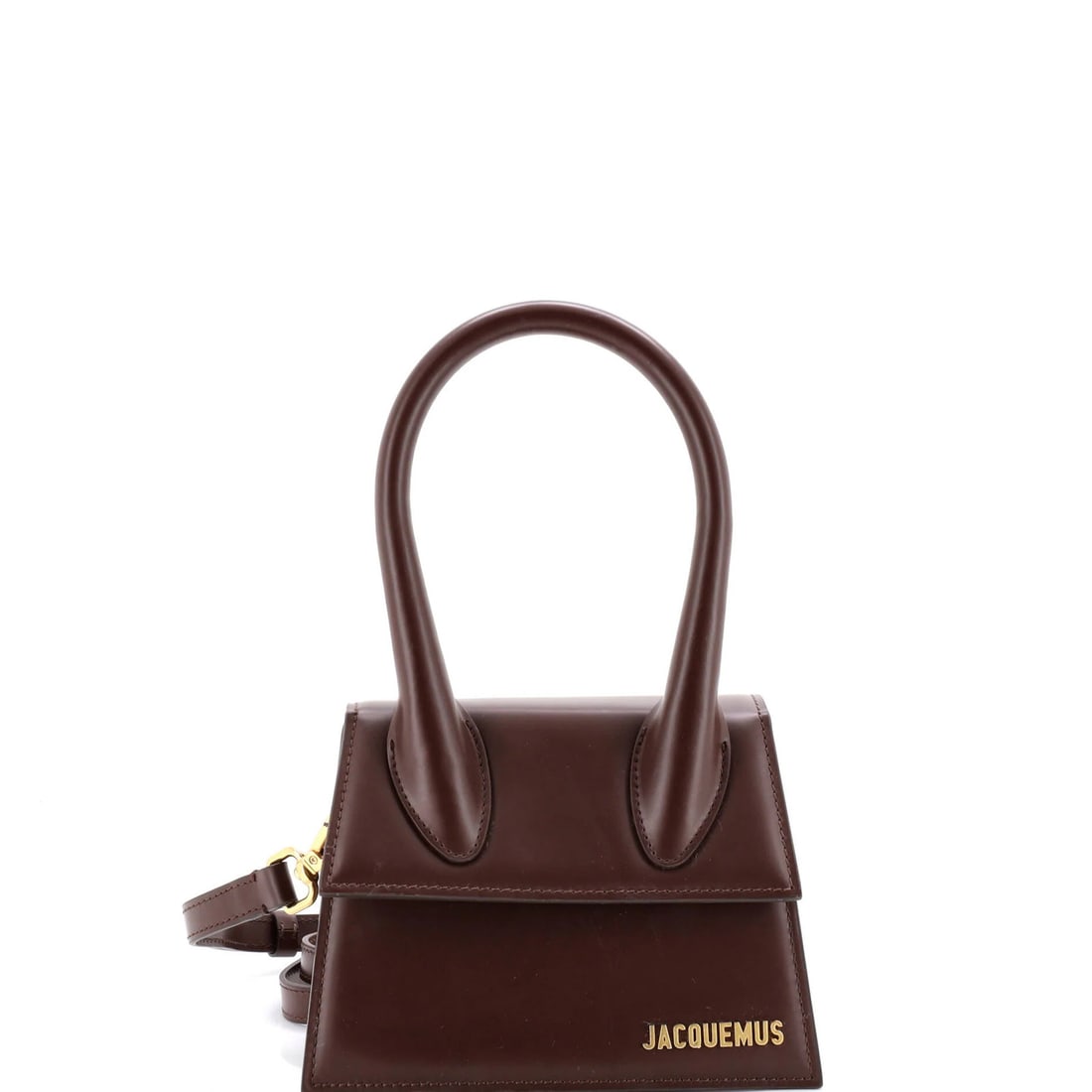 Jacquemus Le Chiquito Moyen Bag Leather Moyen: Jacquemus Le Chiquito Moyen Bag Leather Moyen The Jacquemus Le Chiquito Moyen Bag Leather Moyen boasts understated elegance with its rich brown leather exterior and neutral interior. Minor scuffs on