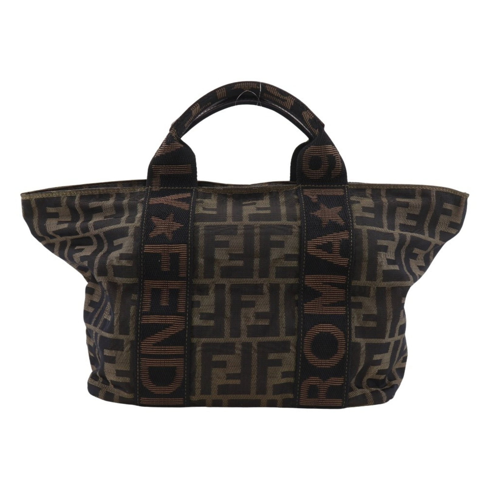 Handbag Nylon Fendi Canvas: Handbag Nylon Fendi Canvas This Fendi handbag features a unique nylon canvas design in brown, with a classic style and timeless appeal. Measuring 18cm x 22cm x 15cm, it has a compact size that makes