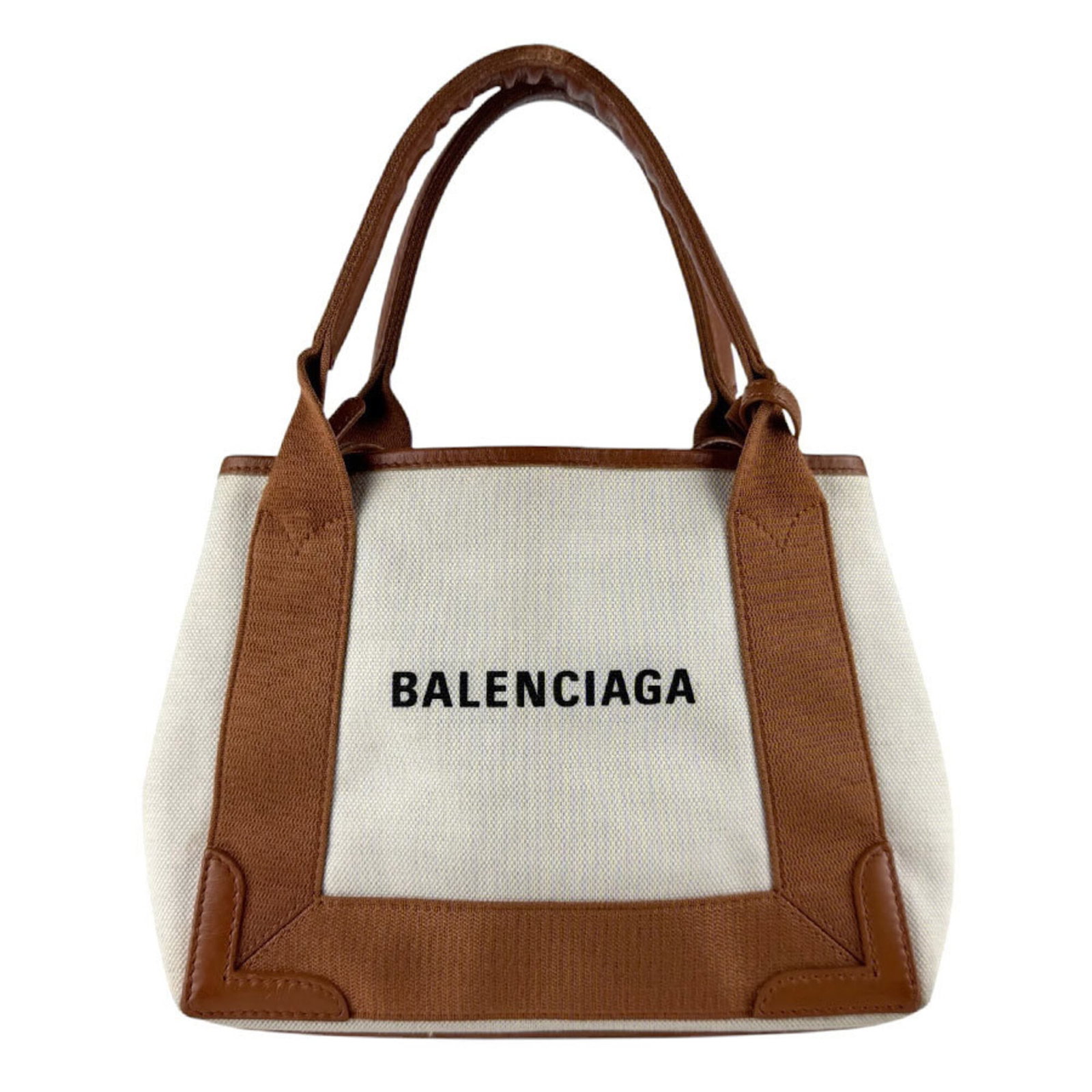 Handbag Canvas Leather Bag Shoulder Balenciaga: Handbag Canvas Leather Bag Shoulder Balenciaga Canvas and leather combine in a classic Balenciaga shoulder bag, featuring brown and ivory tones. The bag measures 19cm x 25cm x 6cm and has traces of us