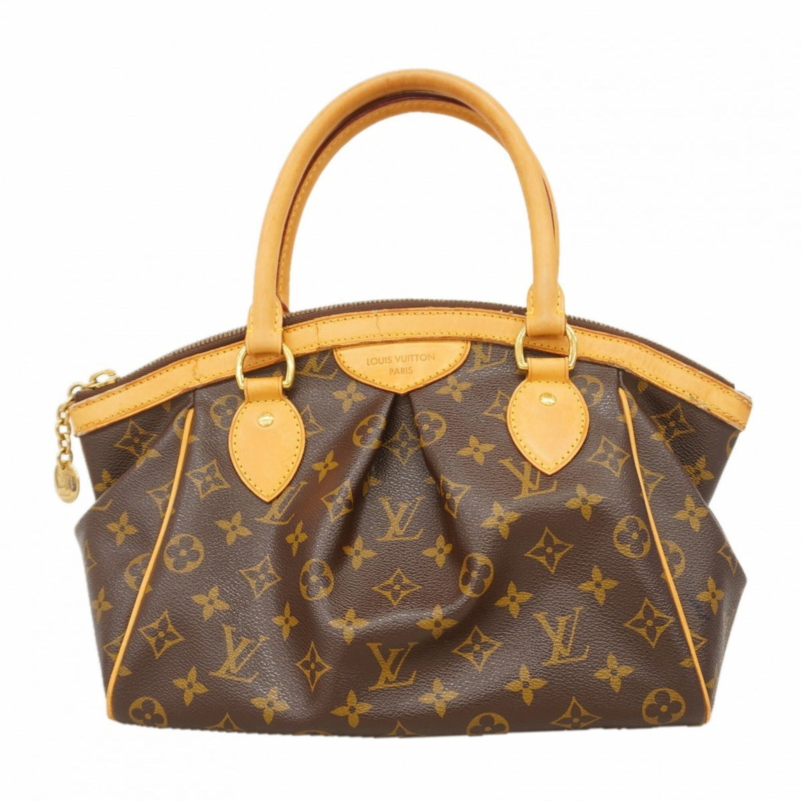 Handbag by Louis Vuitton: Handbag by Louis Vuitton Brown Louis Vuitton handbag, 23cm x 28cm x 13cm in size. The bag has traces of usage and shows scratches/dirt but remains generally in good condition. A used Louis Vuitton