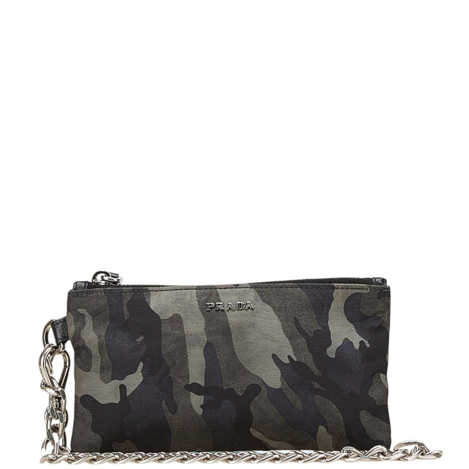 Coin purse nylon leather case: Coin purse nylon leather case Black, Camouflage, and Gray Prada Coin Purse Nylon Leather Case for Sale. This used coin purse case features a mix of nylon and leather materials in black, camouflage,