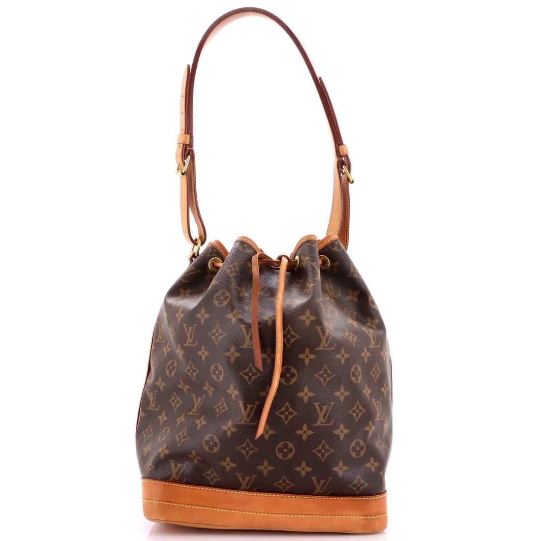 Louis Vuitton Noe Handbag Monogram Canvas Large: Louis Vuitton Noe Handbag Monogram Canvas Large Brown Louis Vuitton Noe Handbag Monogram Canvas Large, featuring the iconic monogram pattern and bucket style design. With its large size and gold